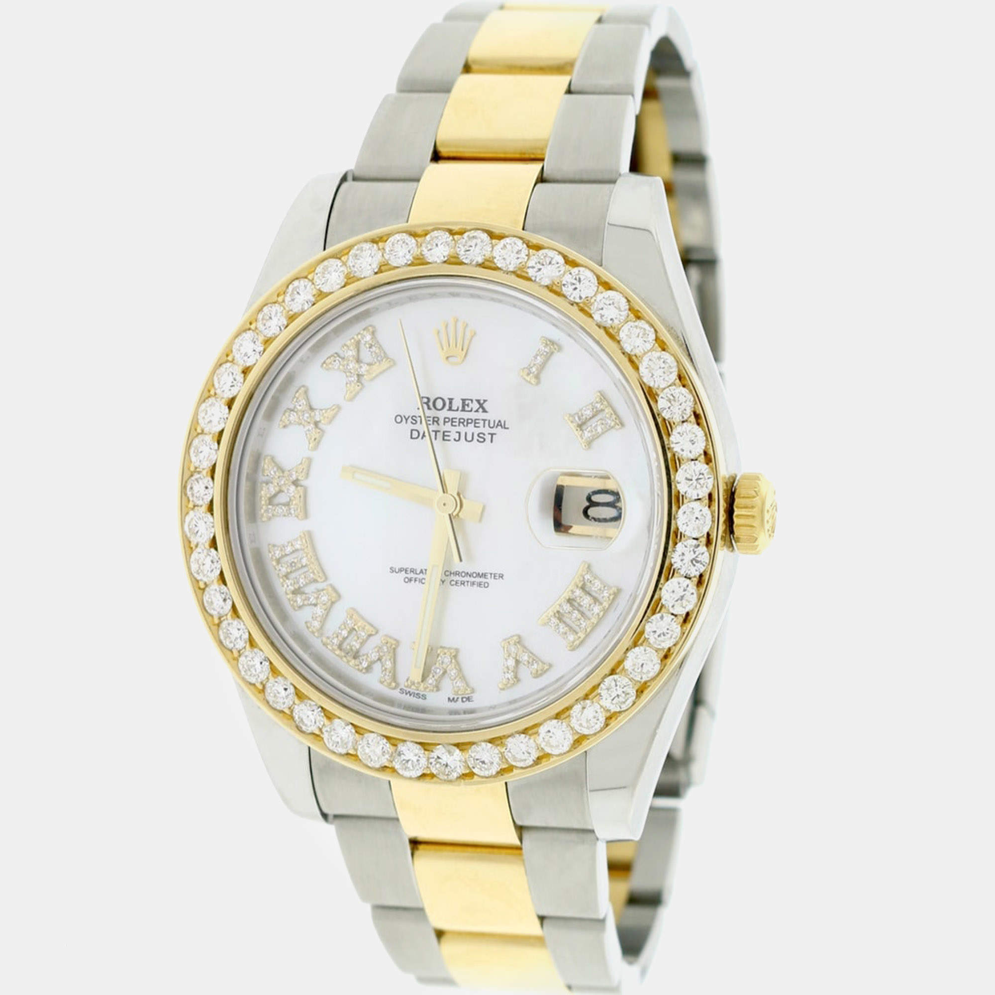 Rolex Customised  3.07CT Diamond 18K Yellow Gold Stainless Steel Datejust II 116333 Automatic Men's Wristwatch 41mm