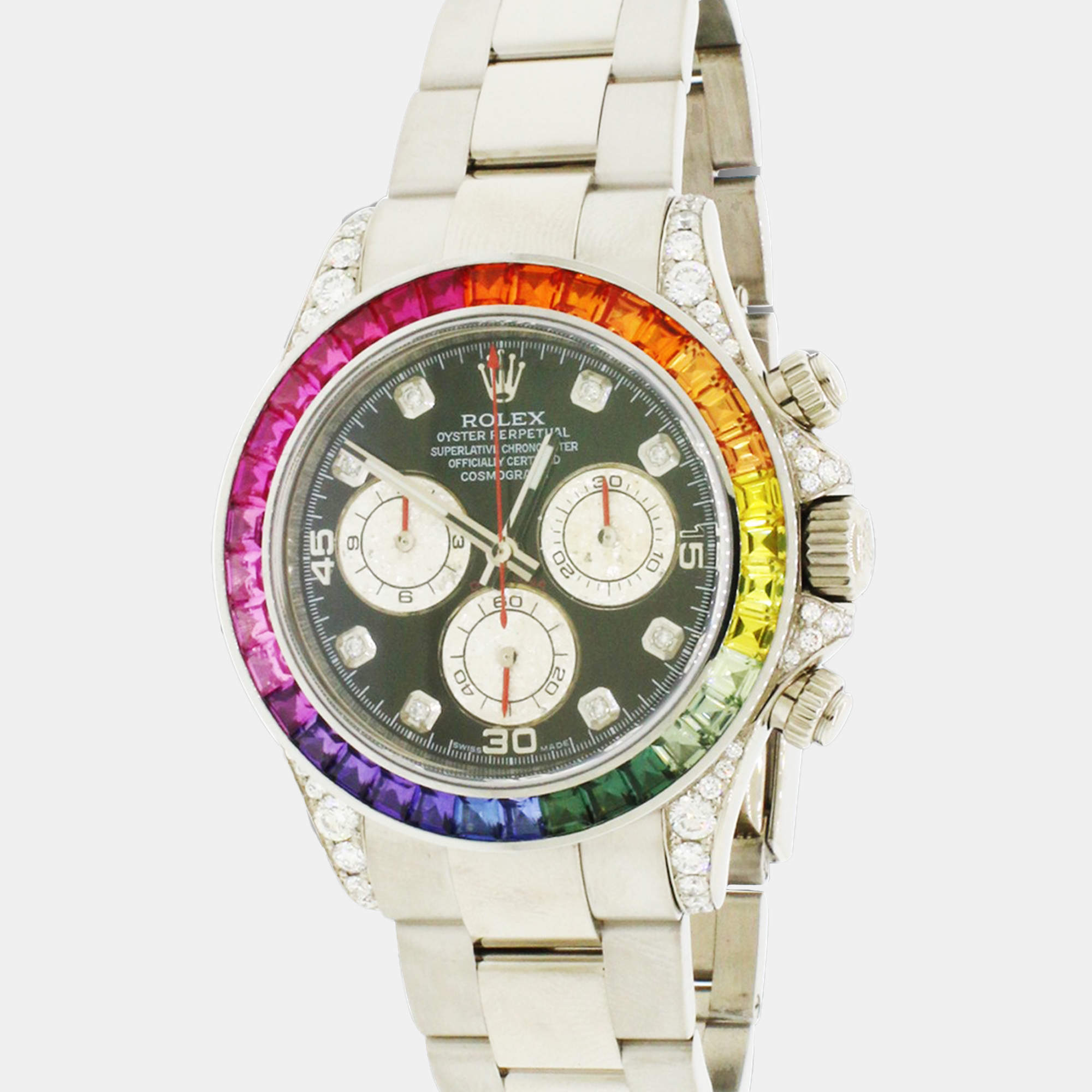 Rolex Customised White White Gold Cosmograph Daytona  Automatic Men's Wristwatch 40mm
