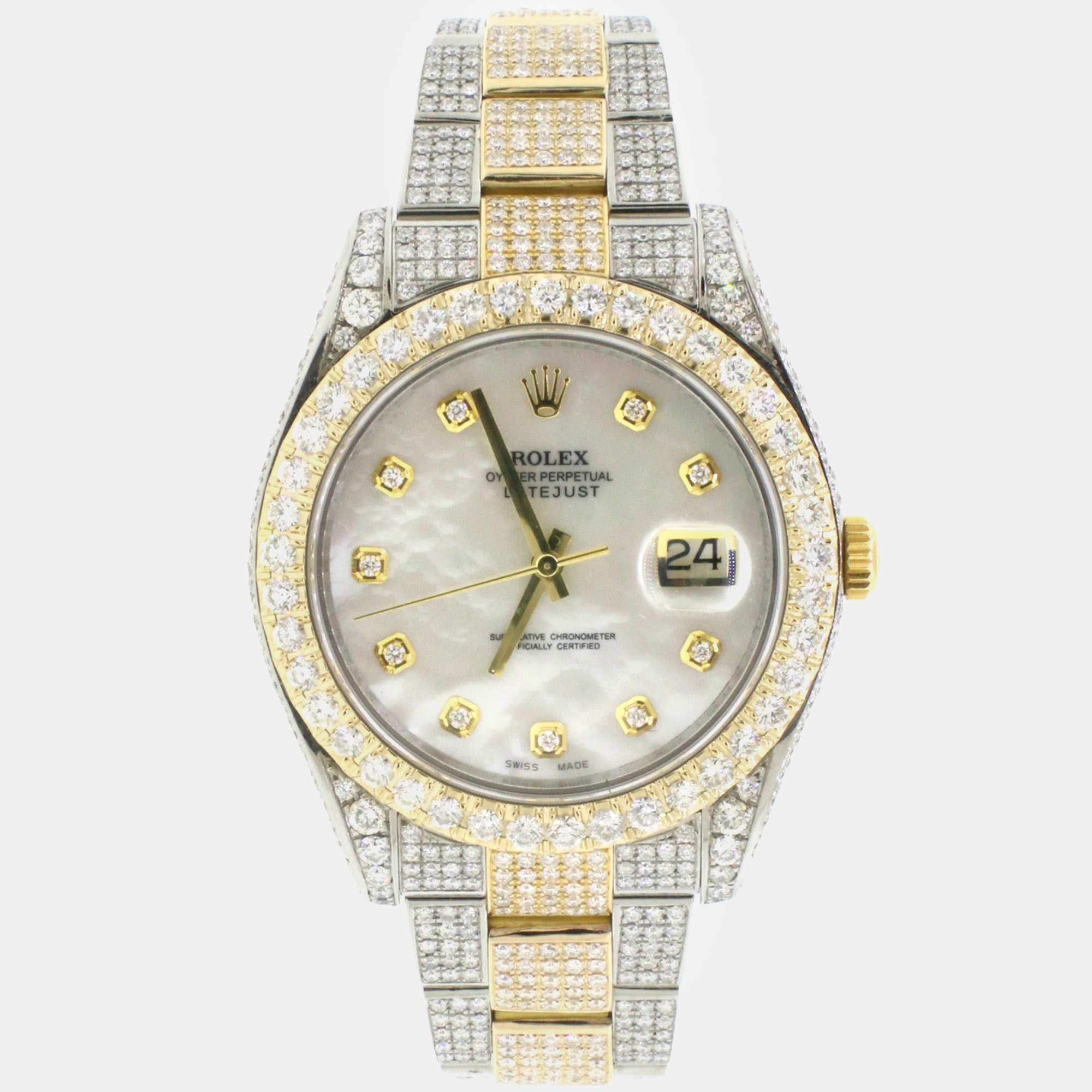 Rolex Customised  18K Yellow Gold Stainless Steel Datejust II 116333 Automatic Men's Wristwatch 41mm