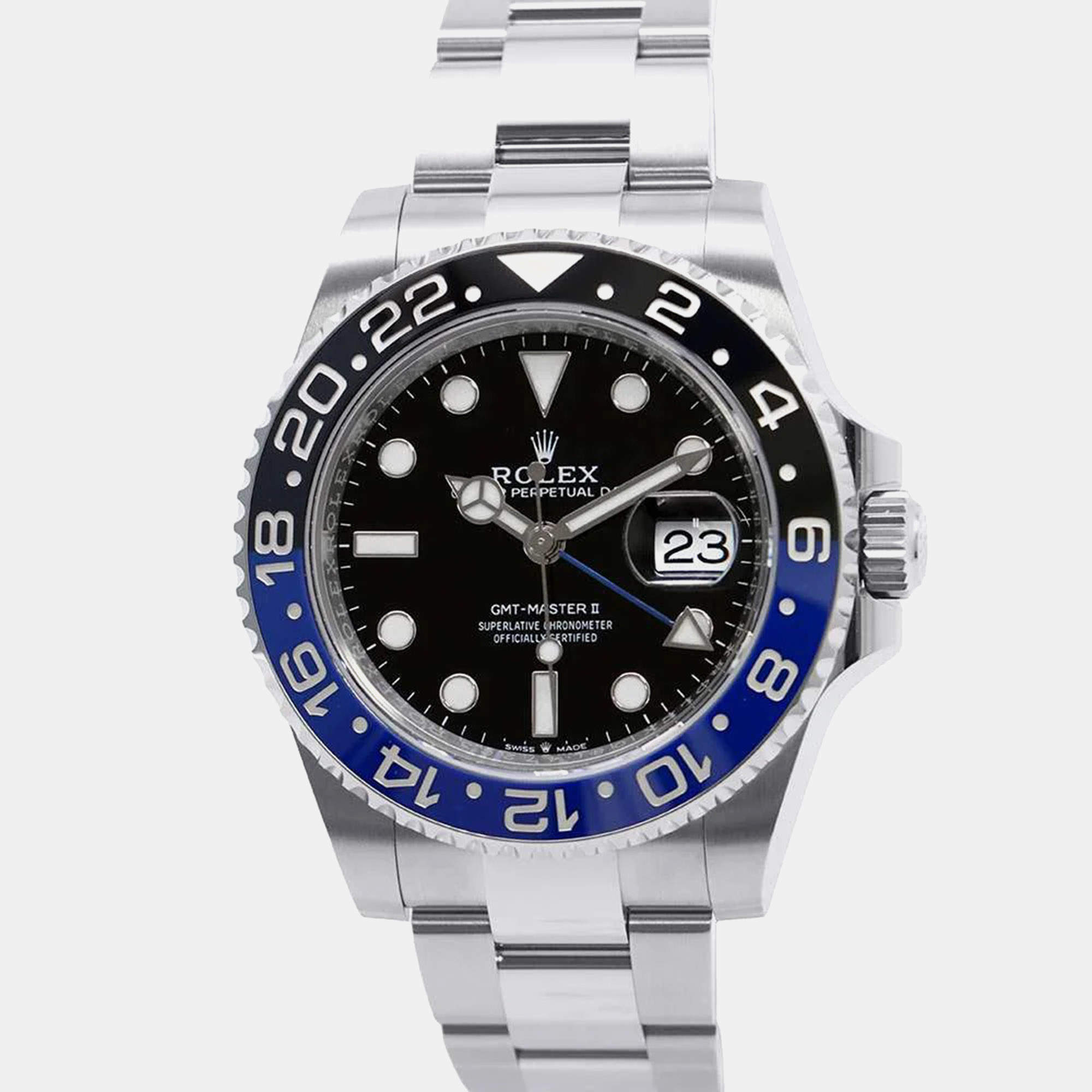 Rolex Black Stainless Steel GMT-Master II Automatic Men's Wristwatch 40 mm
