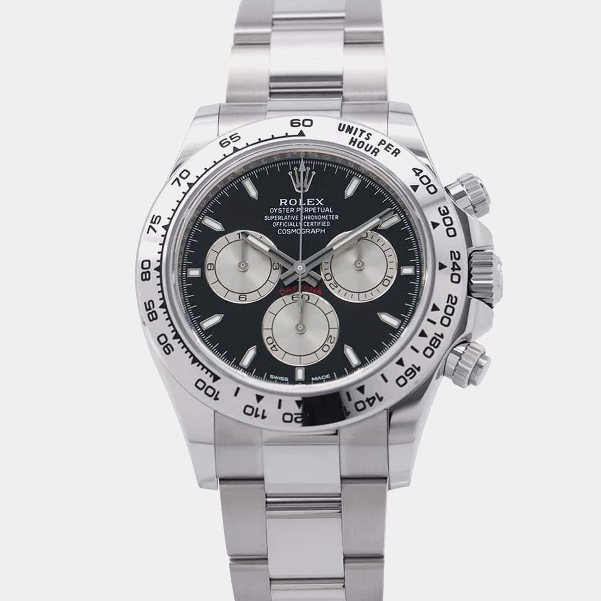 Rolex Black 18k White Gold Cosmograph Daytona 126509 Automatic Men's Wristwatch 40 mm