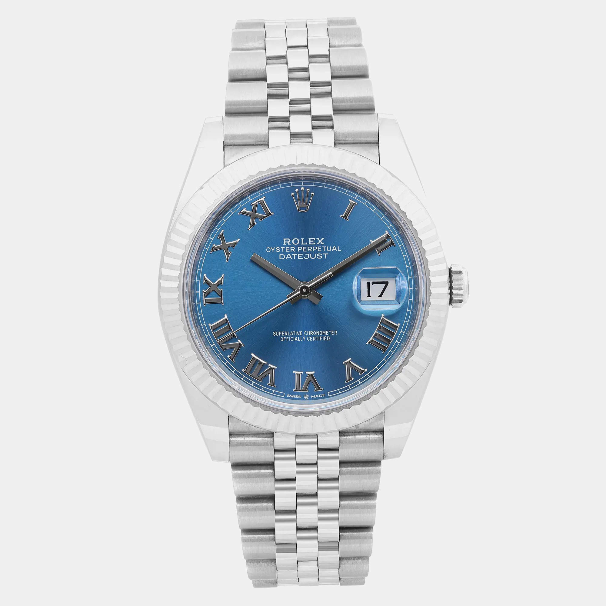 Rolex Blue White  Gold Stainless Steel Datejust 126334 Automatic Men's Wristwatch 41 mm