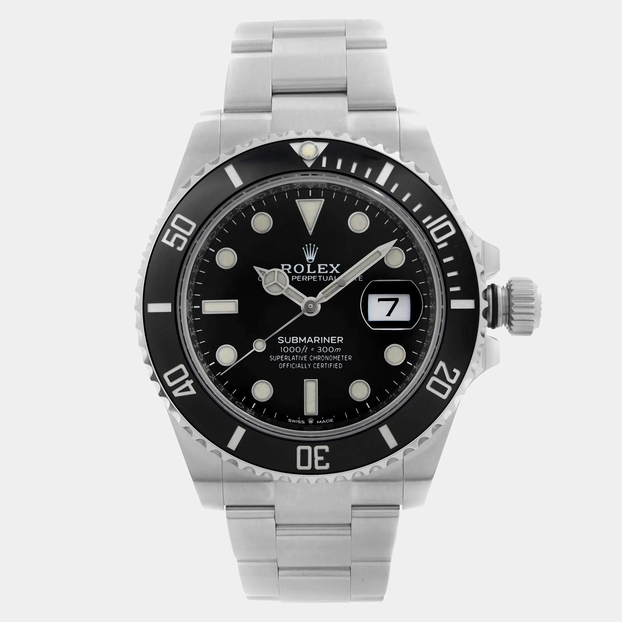 Rolex Black Stainless Steel Submariner 126610LN Automatic Men's Wristwatch 41mm