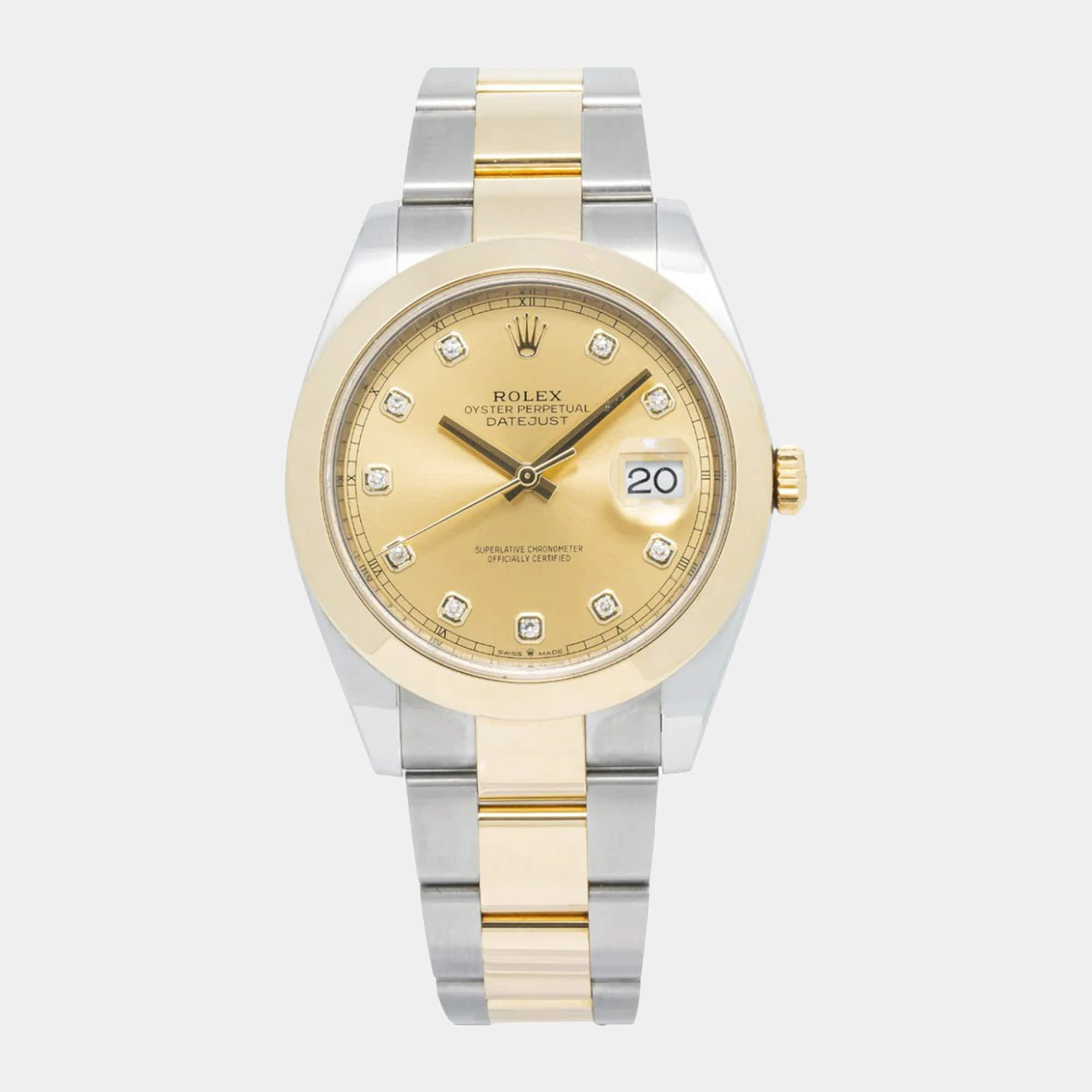Rolex DateJust 126303 Automatic Gold 18K Yellow Gold Diamond Men's Wristwatch 41mm