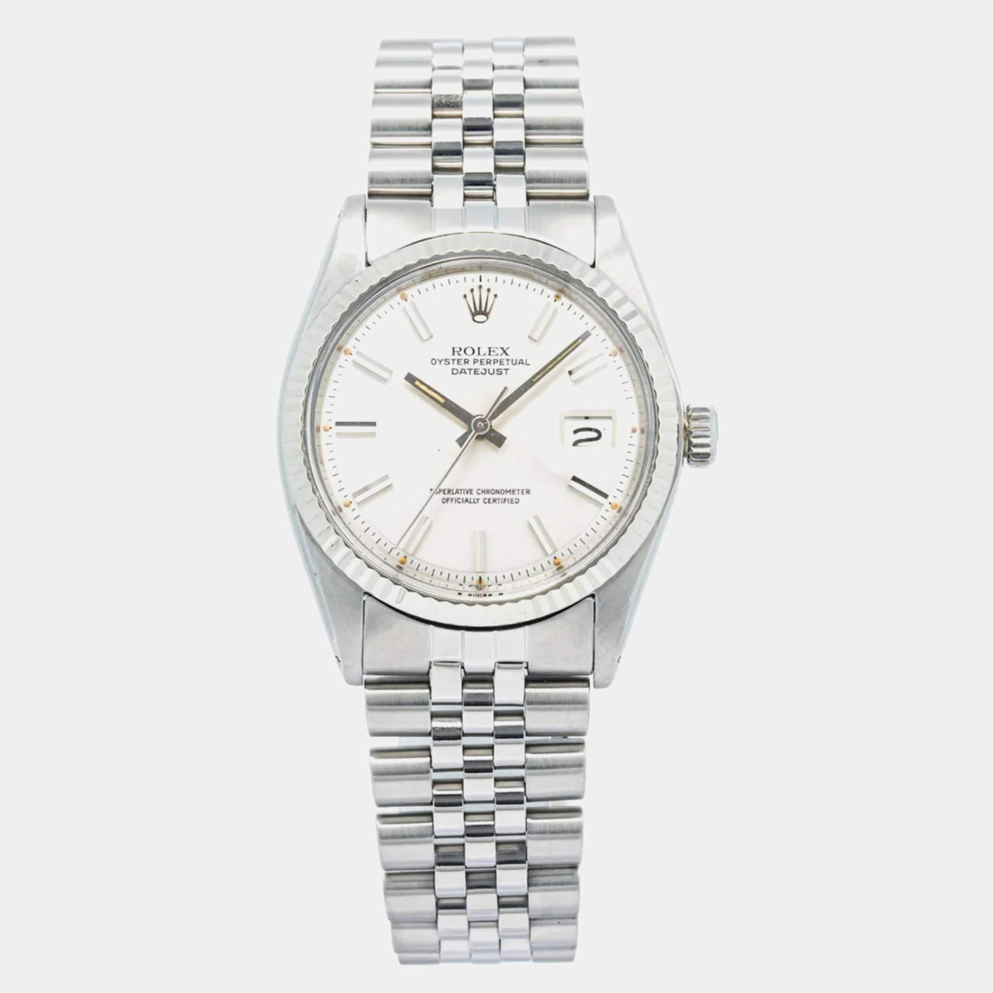 Rolex DateJust 1601 Automatic Silver Stainless Steel Men's Wristwatch 36mm