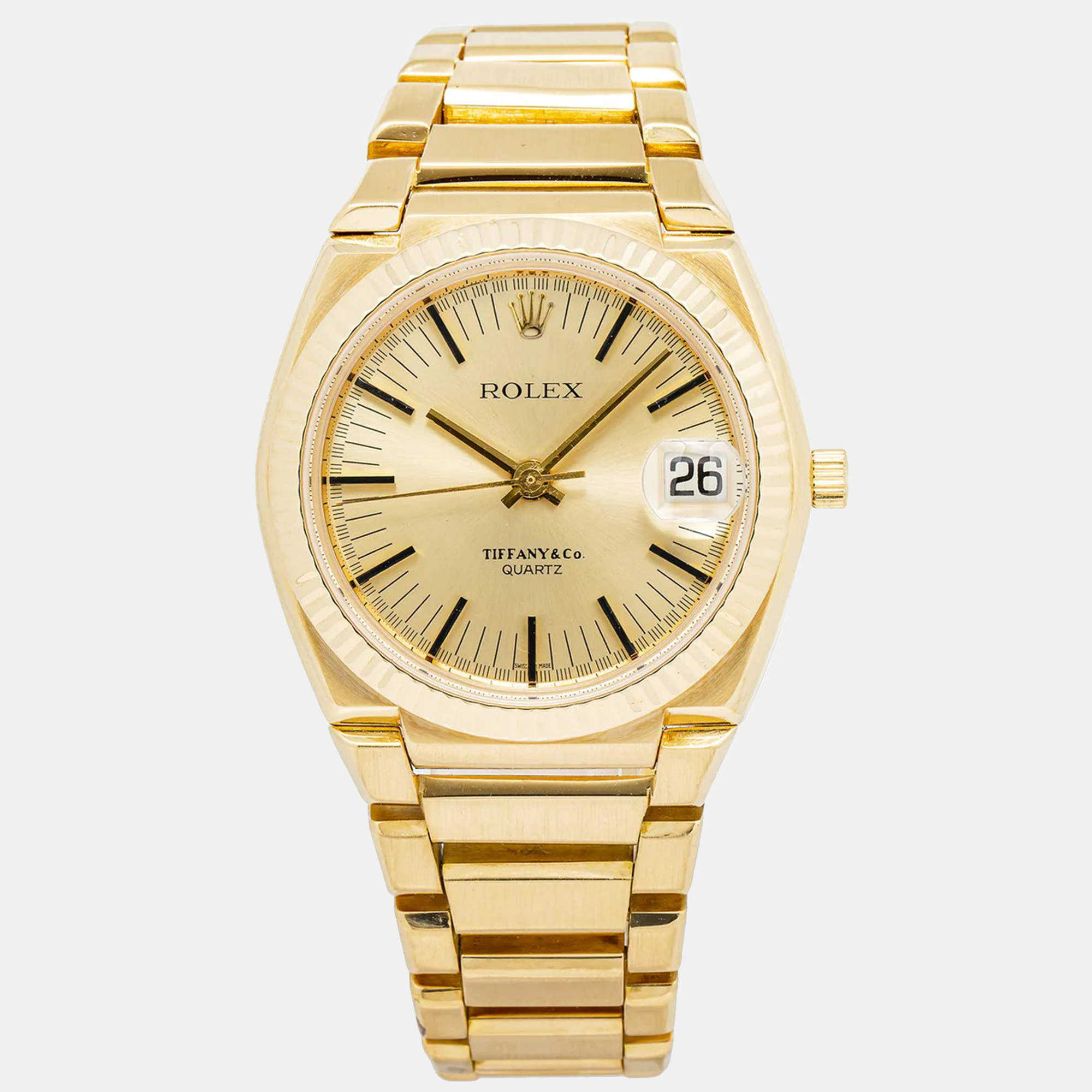 Rolex Texano Beta 5100/8 Tiffany&Co Quartz  Gold 18K Yellow Gold Men's Wristwatch 39mm