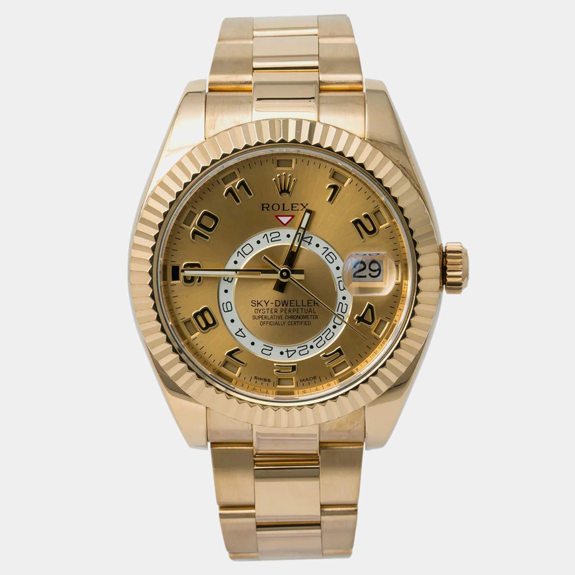 Rolex Sky-Dweller 326938 Automatic Gold 19K Yellow Gold Men's Wristwatch 42 mm