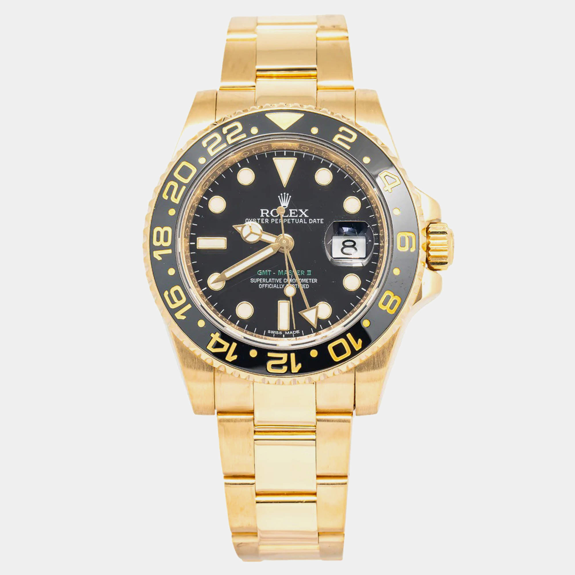 Rolex GMT-Master II 116718 Automatic Black 18k Yellow Gold Men's Wristwatch 40 mm