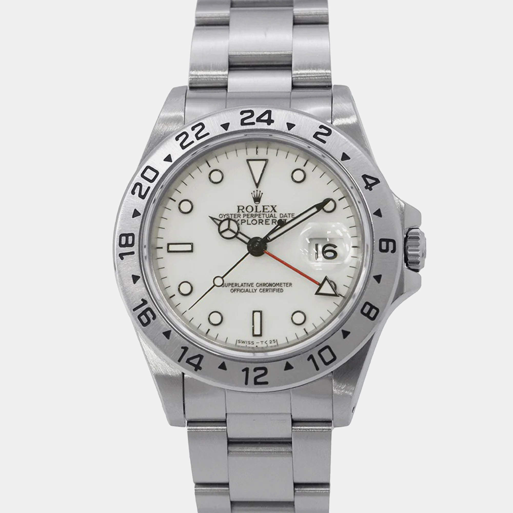 Pre Owned Rolex Explorer II 16570 Automatic White Stainless Steel Men's Wristwatch 40 mm