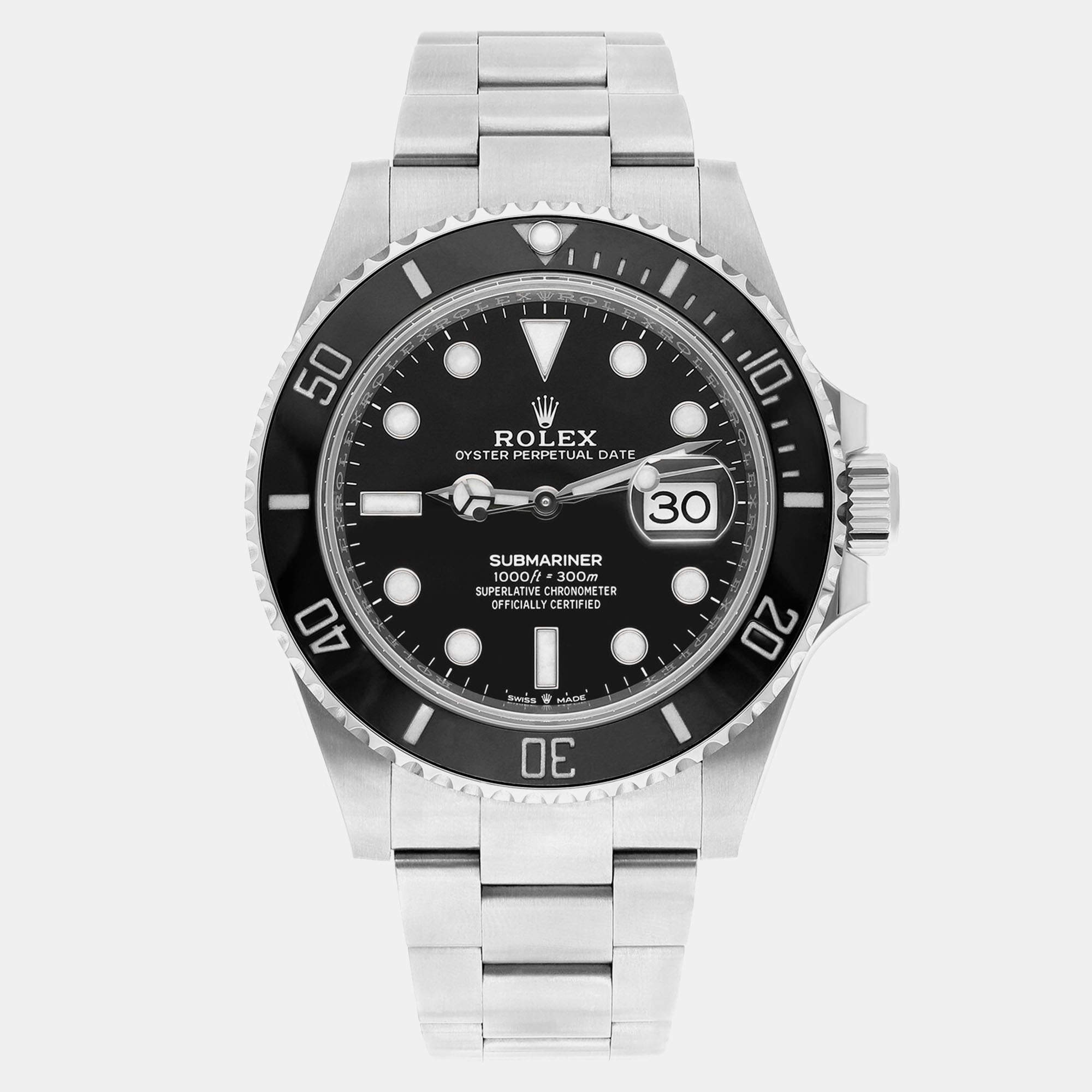 Pre Owned Rolex Submariner 126610LN Automatic Black Stainless Steel Men's Wristwatch 41 mm