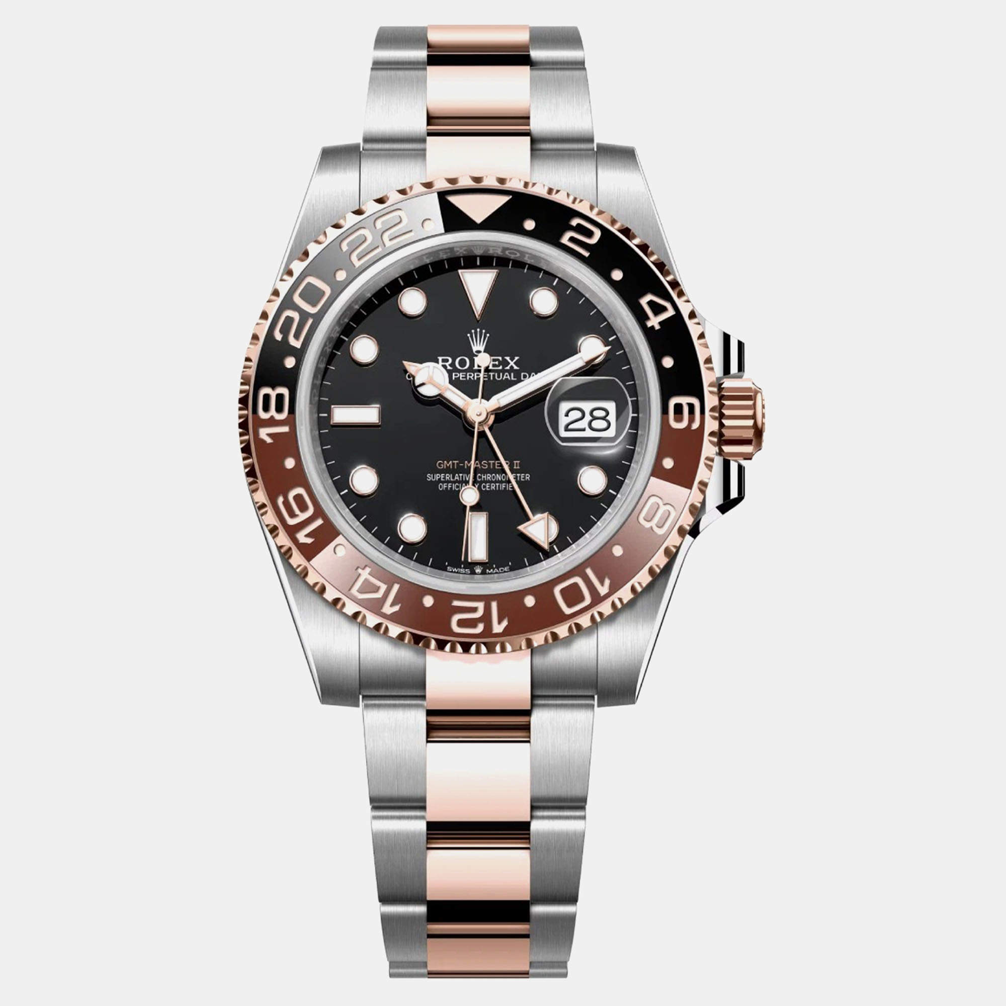 Pre Owned Rolex GMT-Master II 126711CHNR Automatic Black 18k Rose Gold Stainless Steel Men's Wristwatch 40 mm