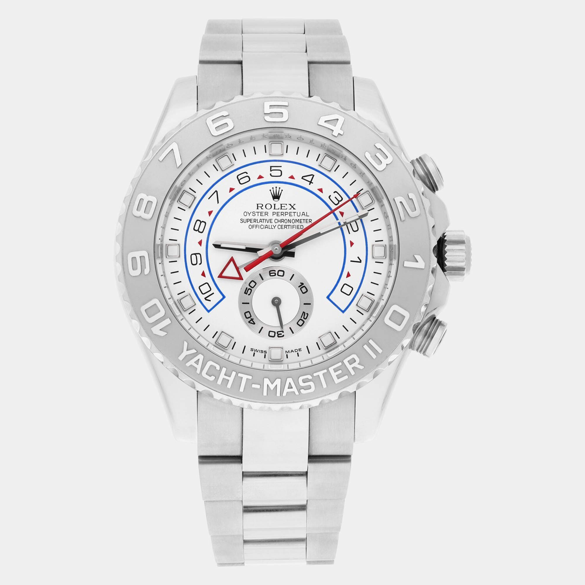 Pre Owned Rolex Yacht-Master II 116689 Automatic White 18k White Gold Men's Wristwatch 44 mm