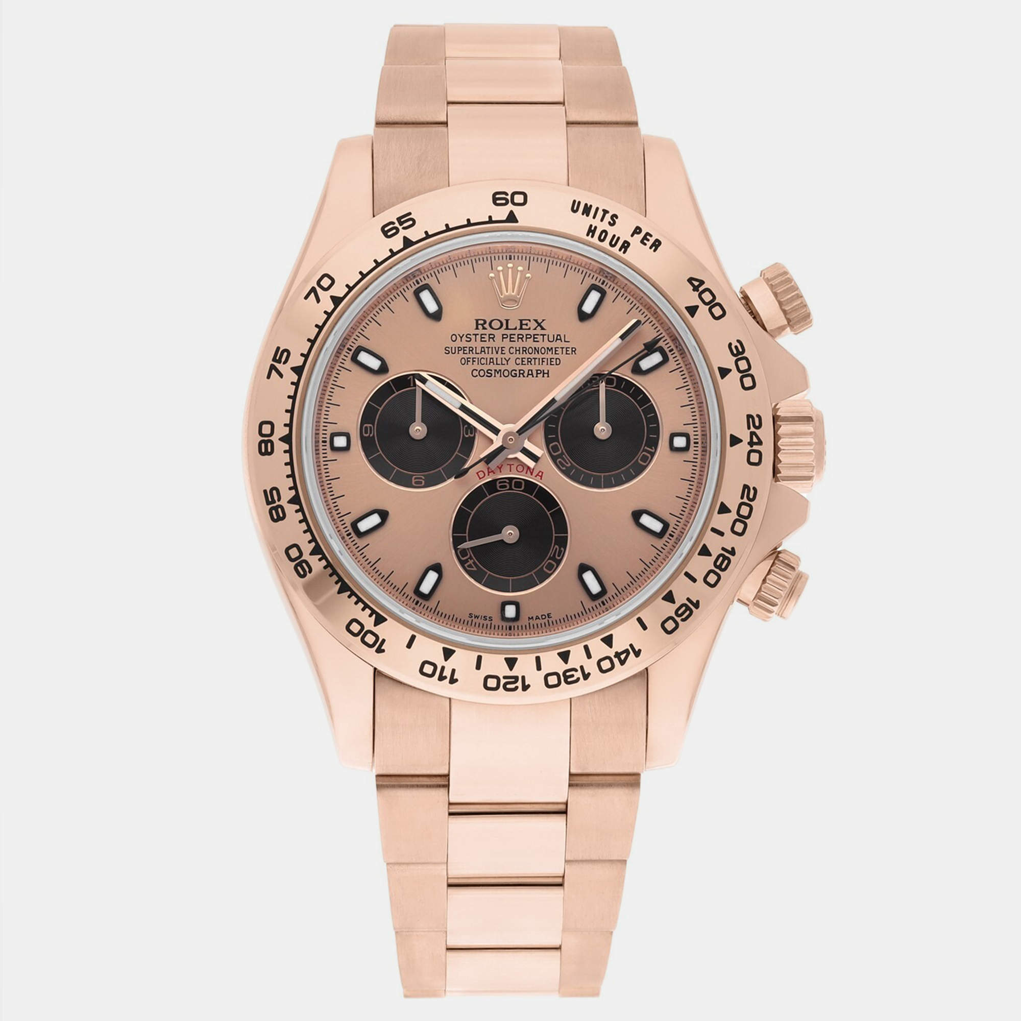 Pre Owned Rolex Cosmograph Daytona 116505 Automatic Pink 18k Rose Gold Men's Wristwatch 40 mm