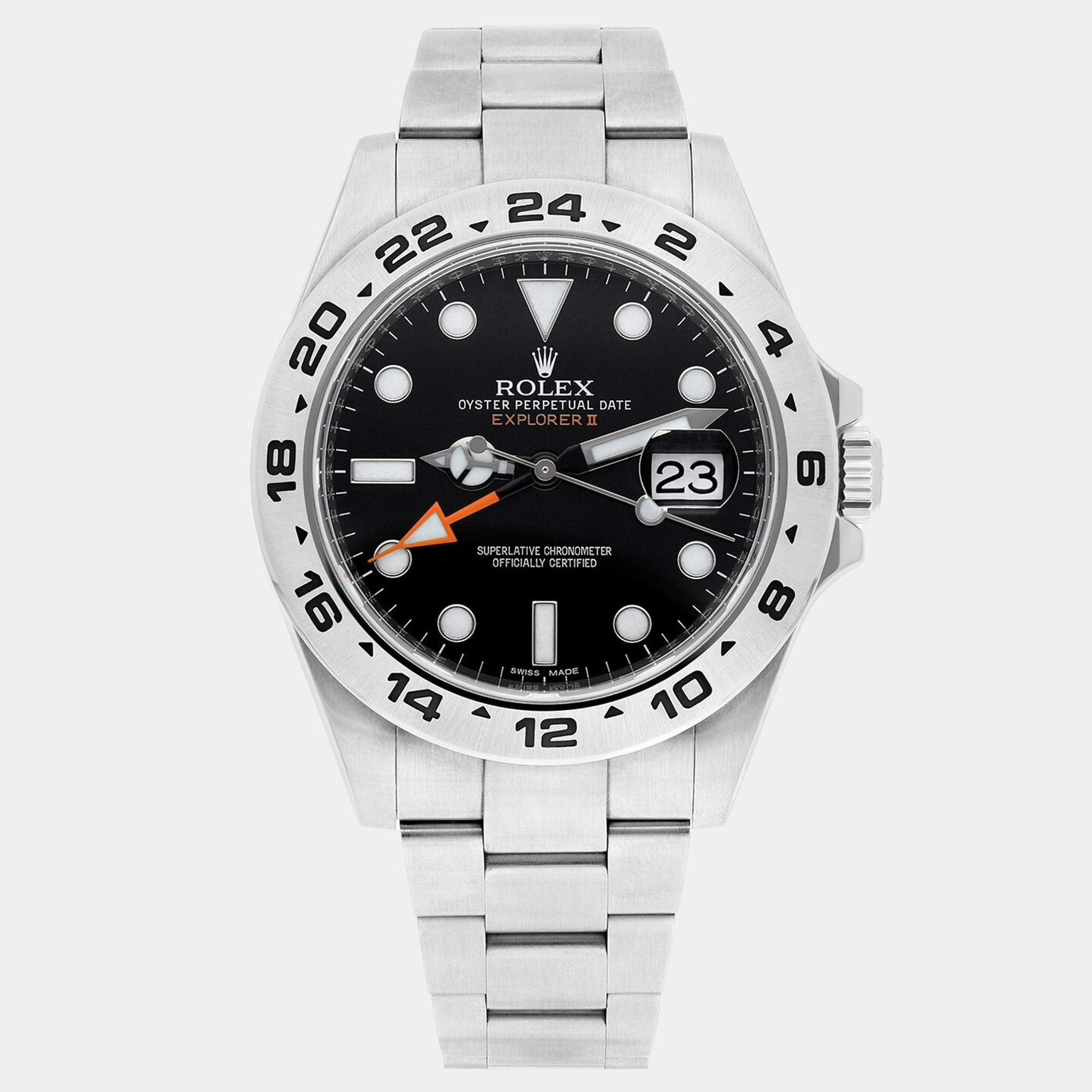 Pre Owned Rolex Explorer II 216570 Automatic Black Stainless Steel Men's Wristwatch 42 mm