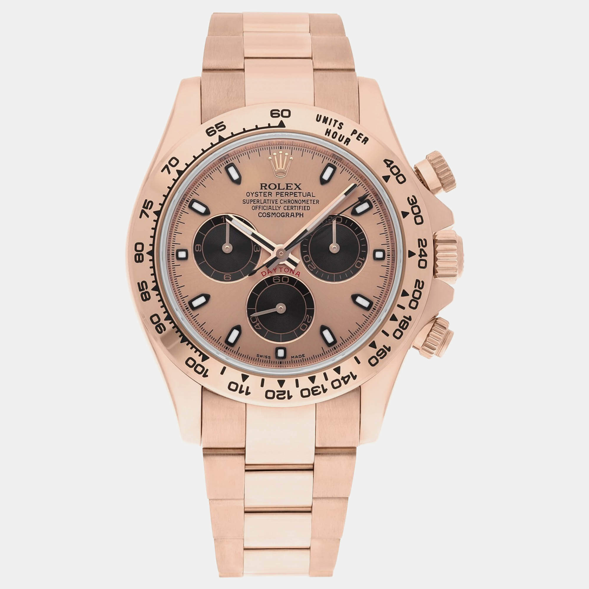 Pre Owned Rolex Cosmograph Daytona 116505 Automatic Pink 18k Rose Gold Men's Wristwatch 40 mm