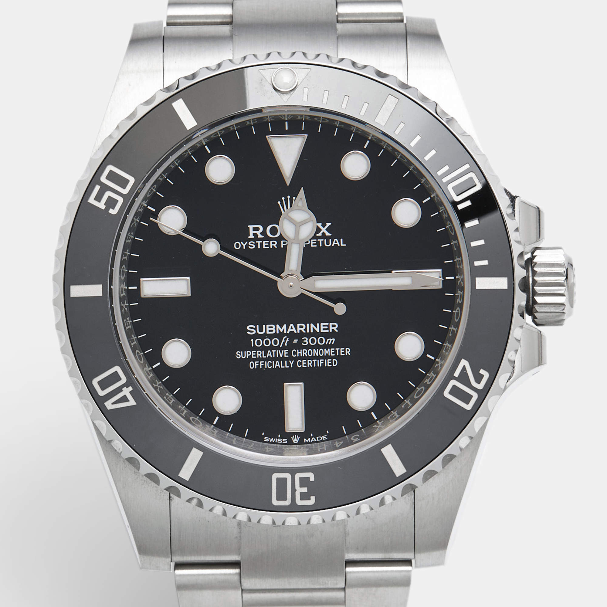 Rolex Black Cerachrom Oystersteel Submariner M124060-0001 Men's Wristwatch 41 mm
