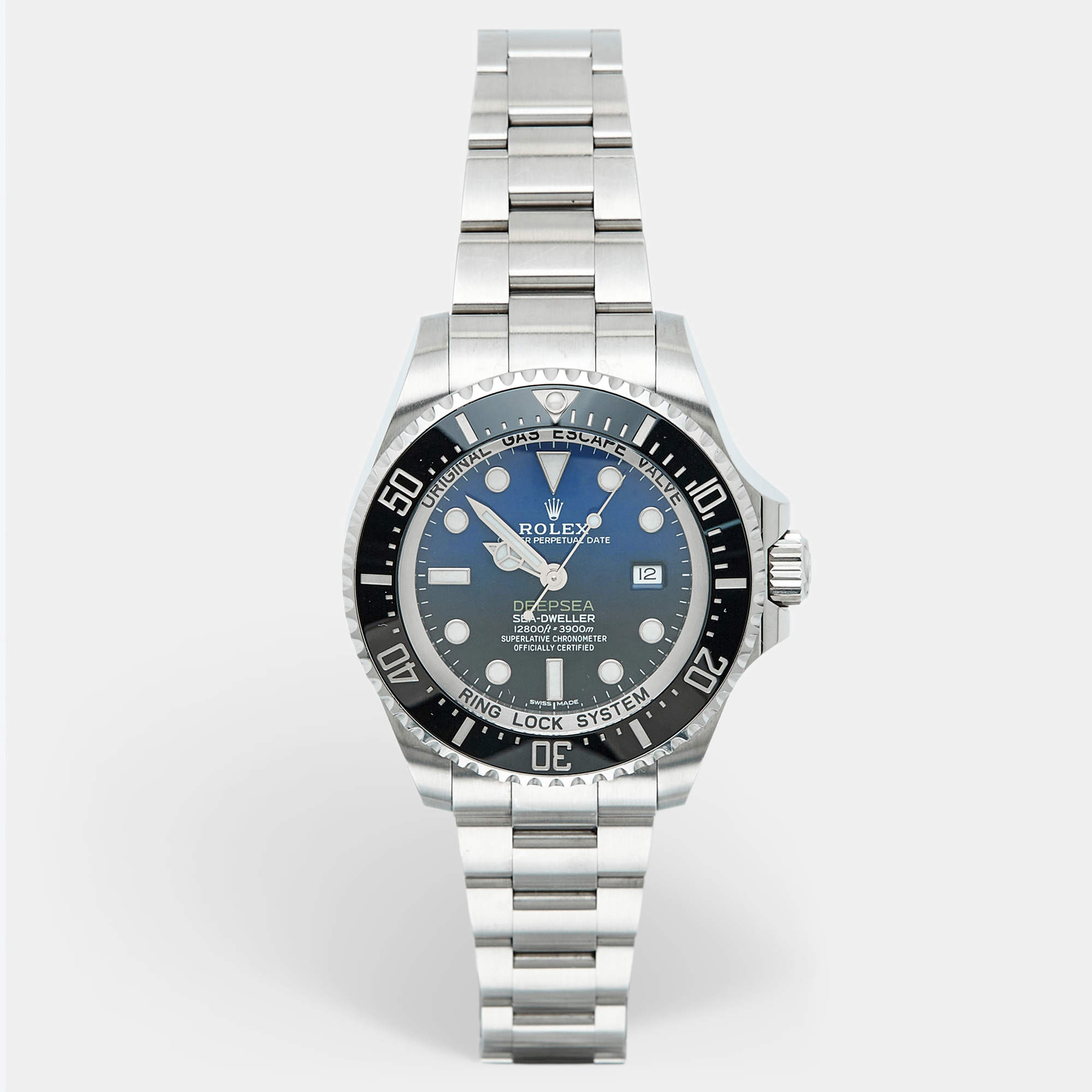 Pre Owned Rolex Blue Black Stainless Steel DeepSea Sea-Dweller 116660-BKSO Men's Wristwatch 44 mm