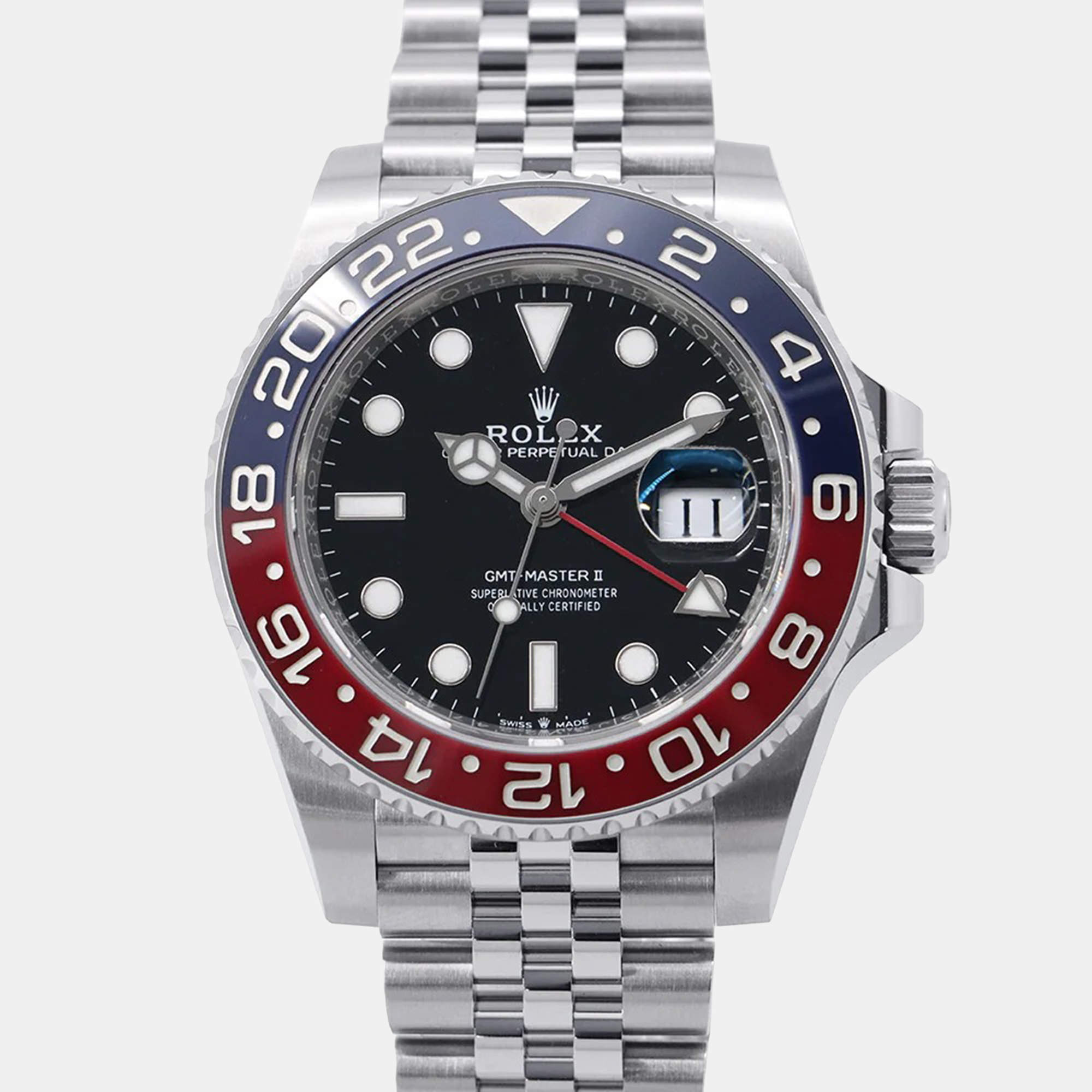 Pre Owned Rolex GMT-Master II 126710BLRO Black Stainless Steel  Automatic Men's Wristwatch 40 mm