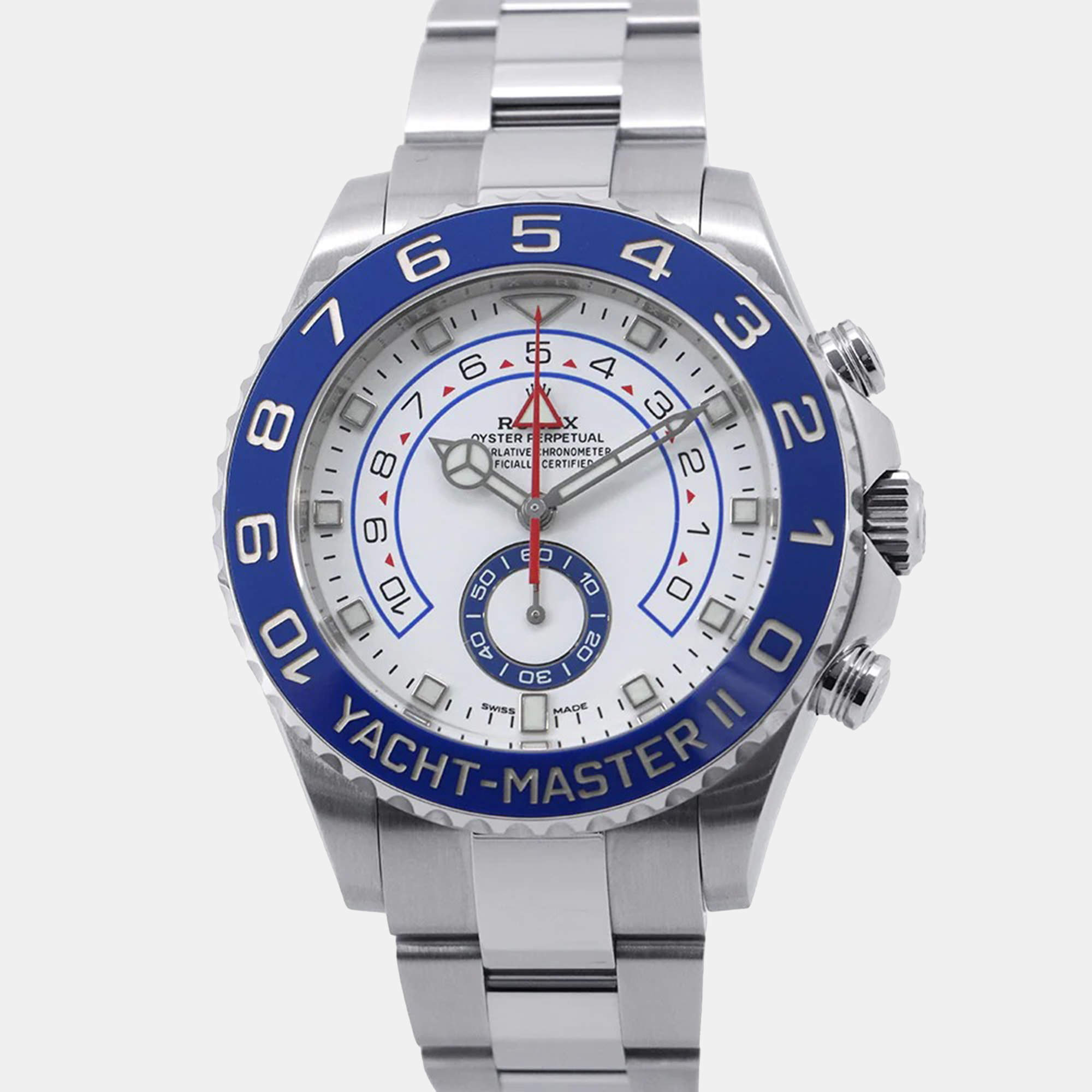 Pre Owned Rolex Yacht-Master II 116680 Automatic White Stainless Steel Men's Wristwatch 44 mm