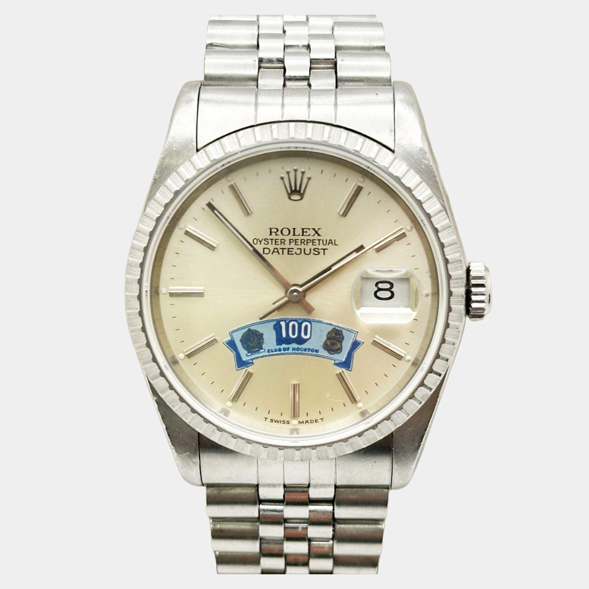Pre Owned Rolex Datejust 16220 Automatic Silver Stainless Steel Men's Wristwatch 36 mm