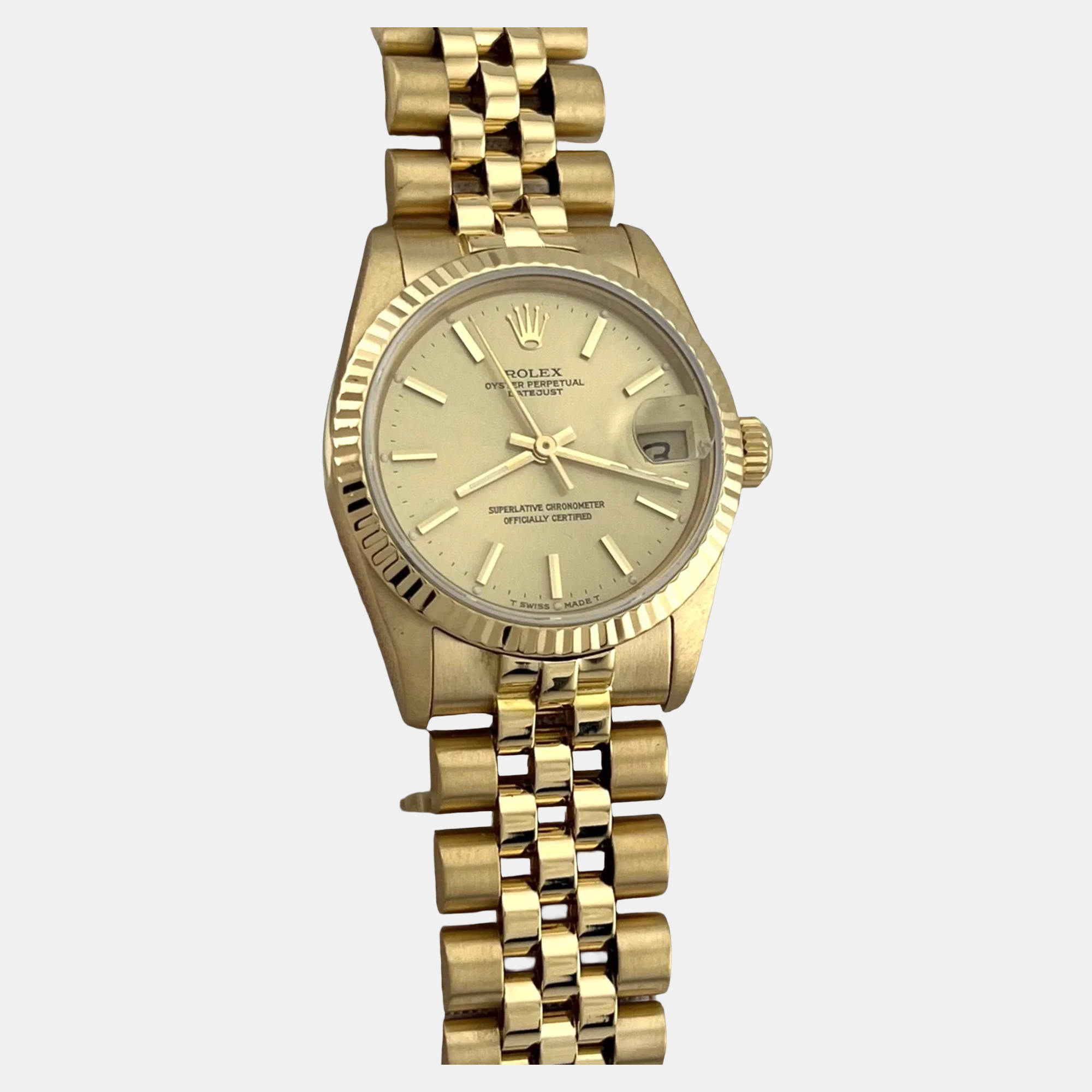Pre Owned Rolex President Datejust 68278 Automatic 18k Yellow Gold Men's Wristwatch 31 mm