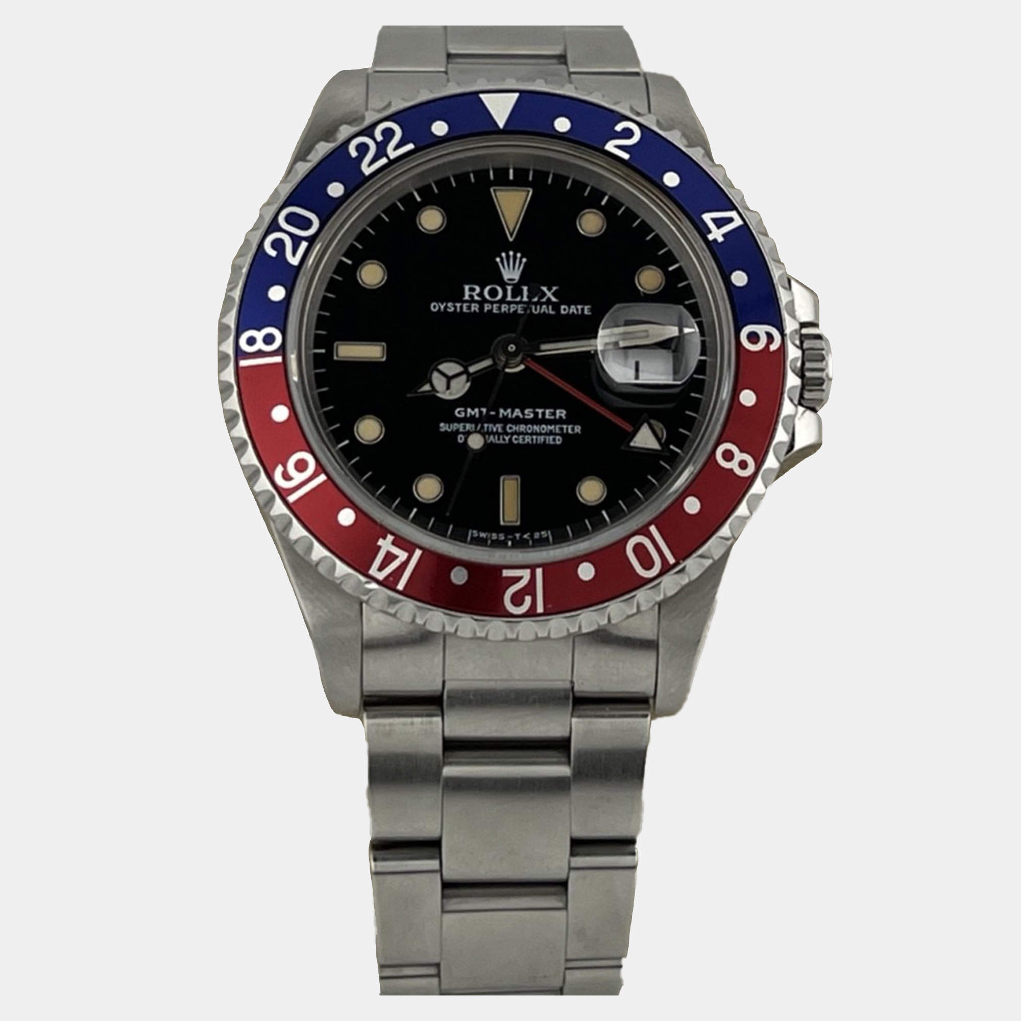 Pre Owned Rolex GMT-Master 16700 Automatic Black Stainless Steel Men's Wristwatch 40 mm