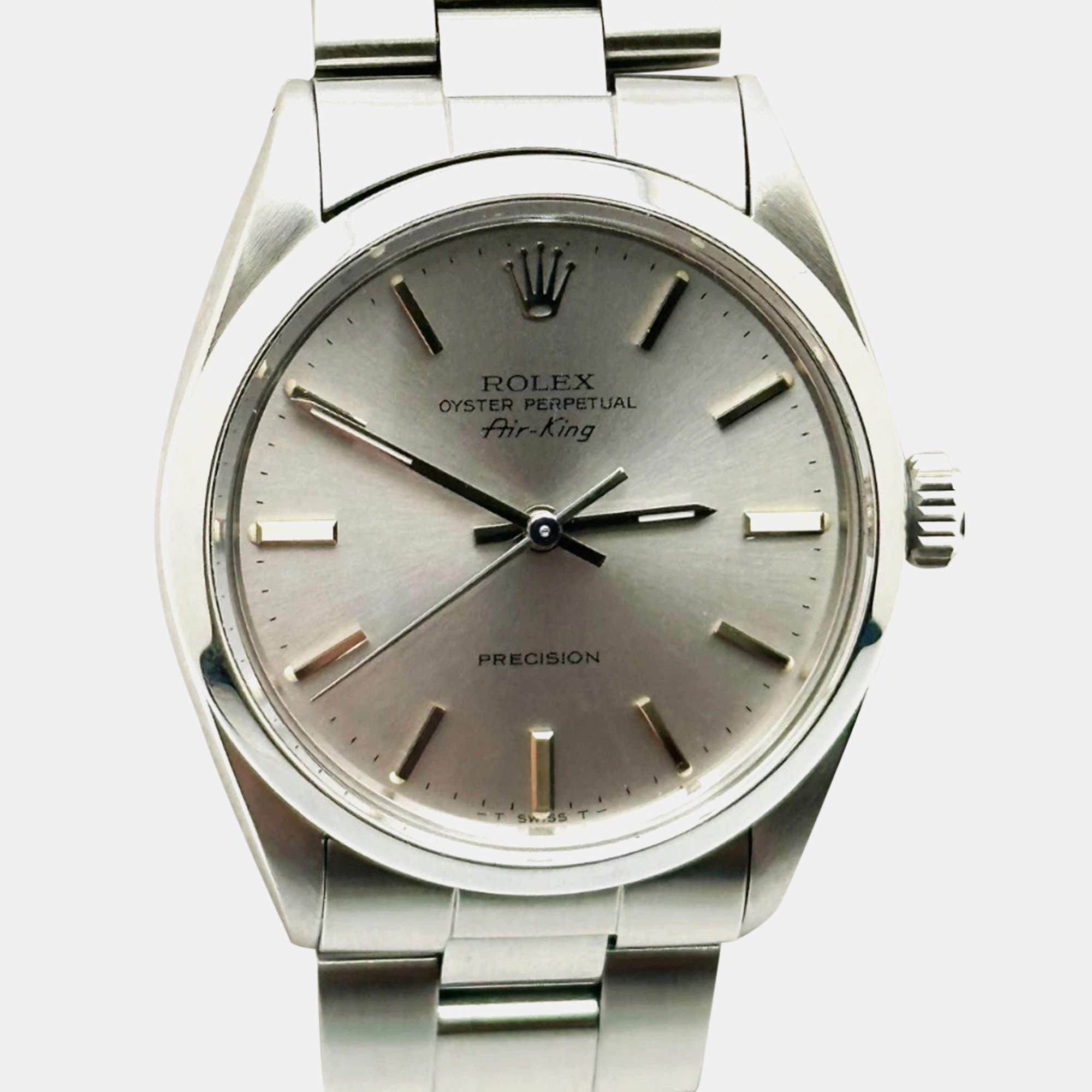 Pre Owned Rolex Air-King 5500 Automatic Silver Stainless Steel Men's Wristwatch 34 mm