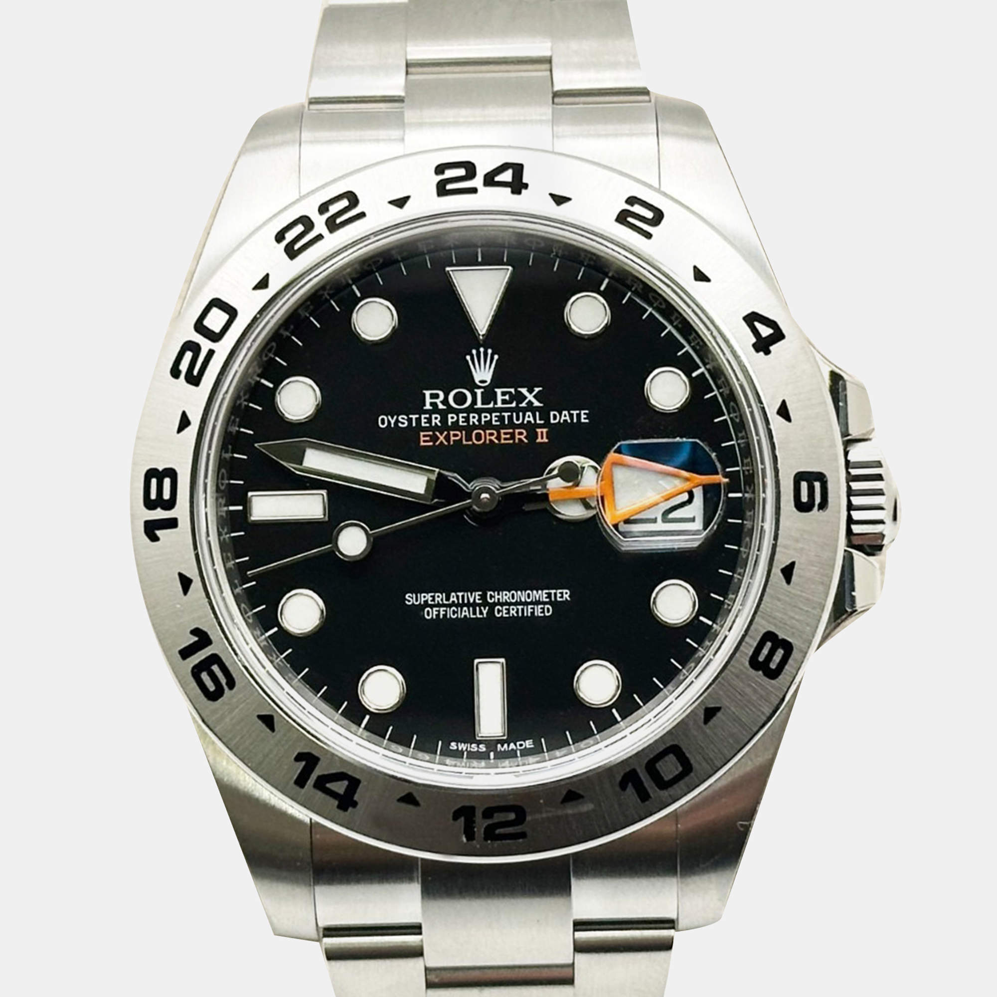 Pre Owned Rolex Explorer II 216570 Automatic Black Stainless Steel Men's Wristwatch 42 mm