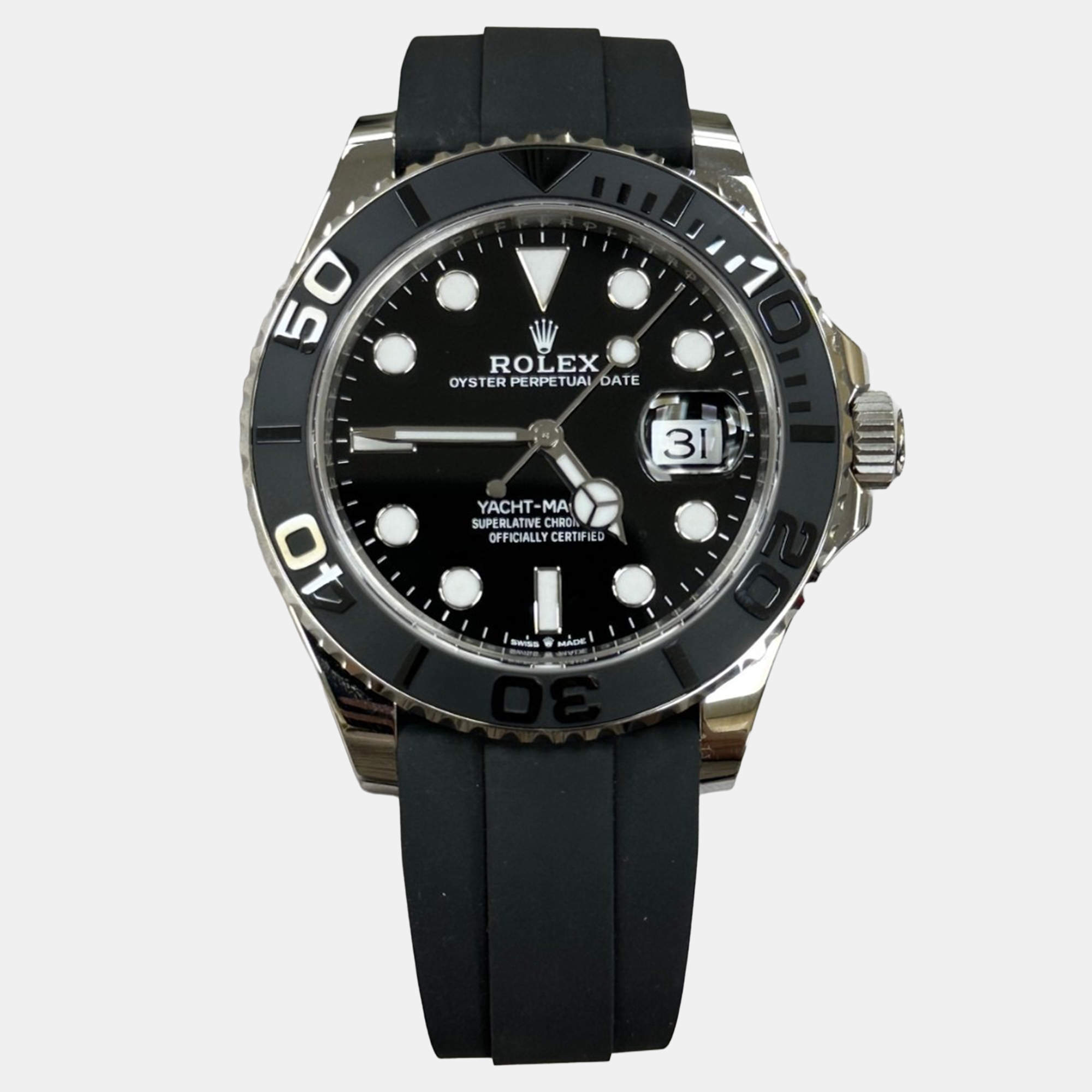 Pre Owned Rolex Yacht Master 226659 Automatic Black 18K White Gold Men's Wristwatch 42 mm