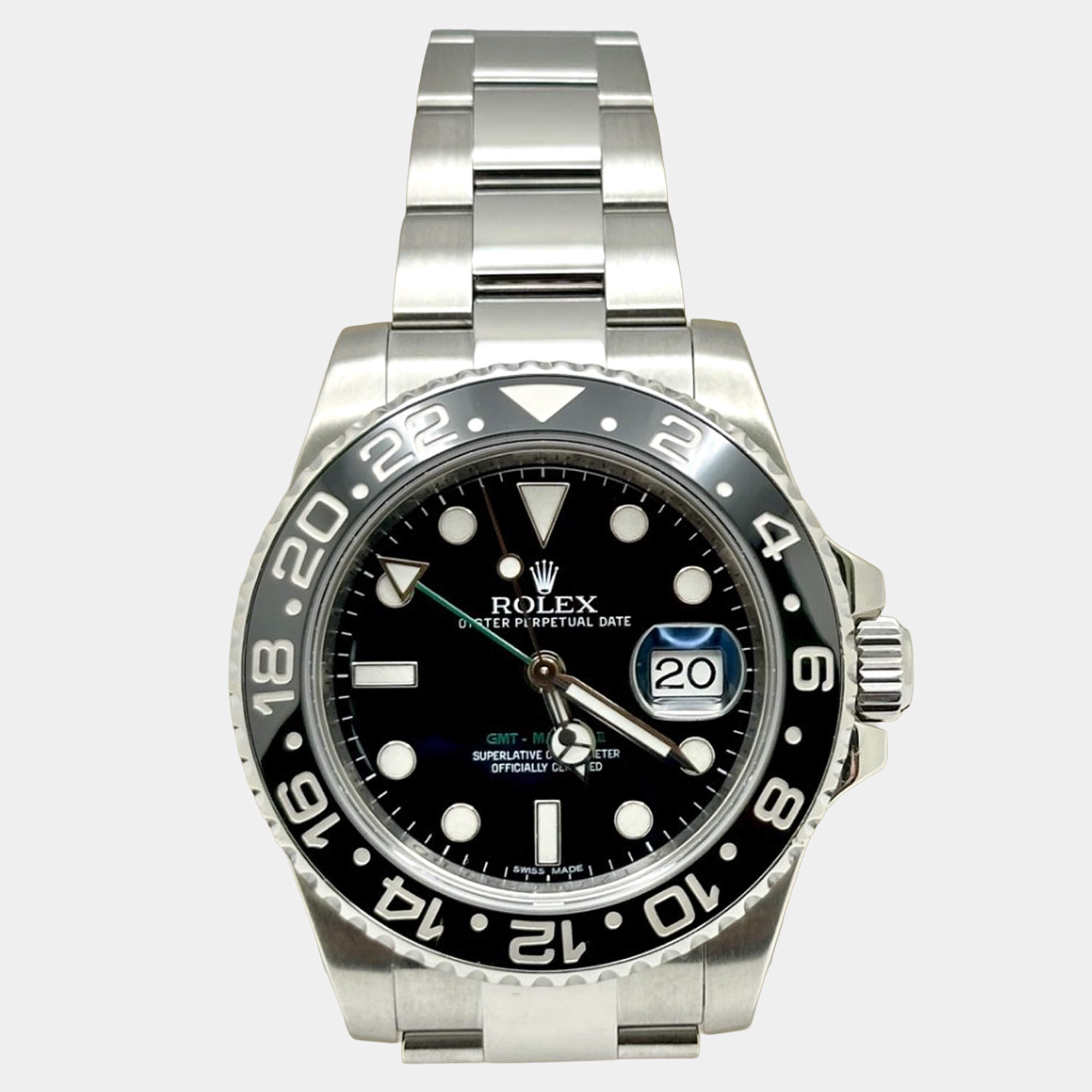 Pre Owned Rolex GMT Master II 116710 Automatic Black Stainless Steel Men's Wristwatch 40 mm