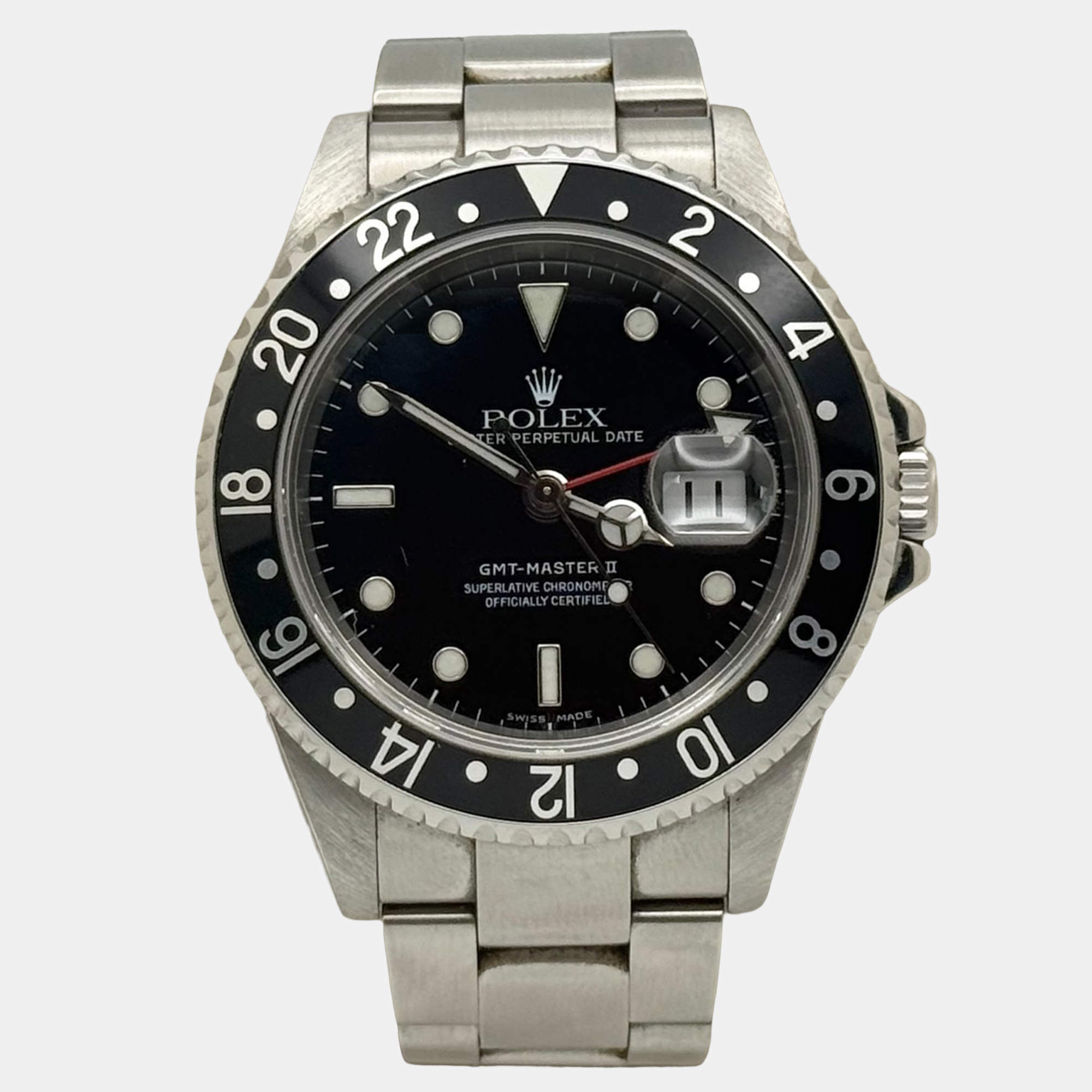 Pre Owned Rolex GMT-Master II 16710 Automatic Black Stainless Steel Men's Wristwatch 40 mm