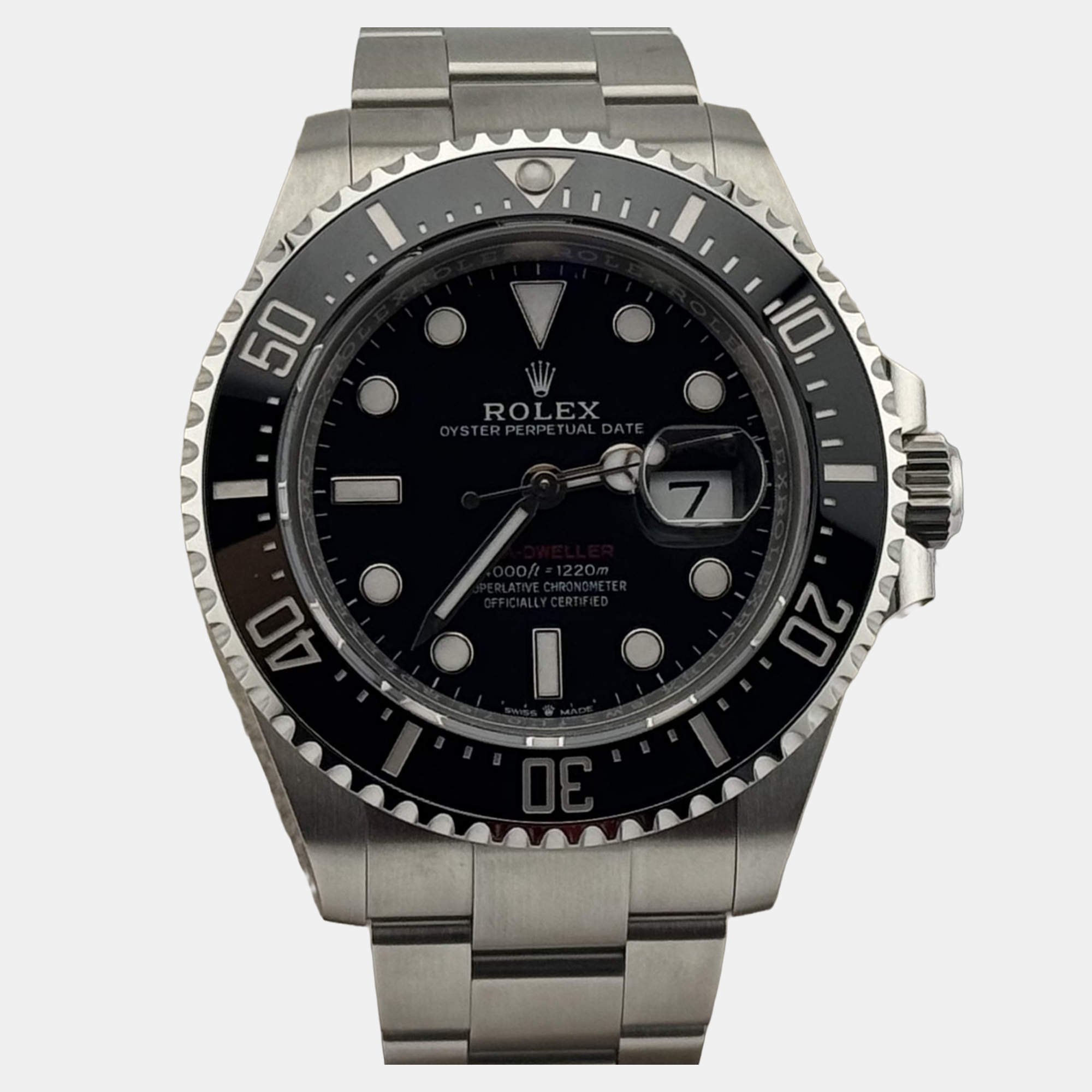 Pre Owned Rolex Sea Dweller 126600 Automatic Black Stainless Steel Men's Wristwatch 43mm