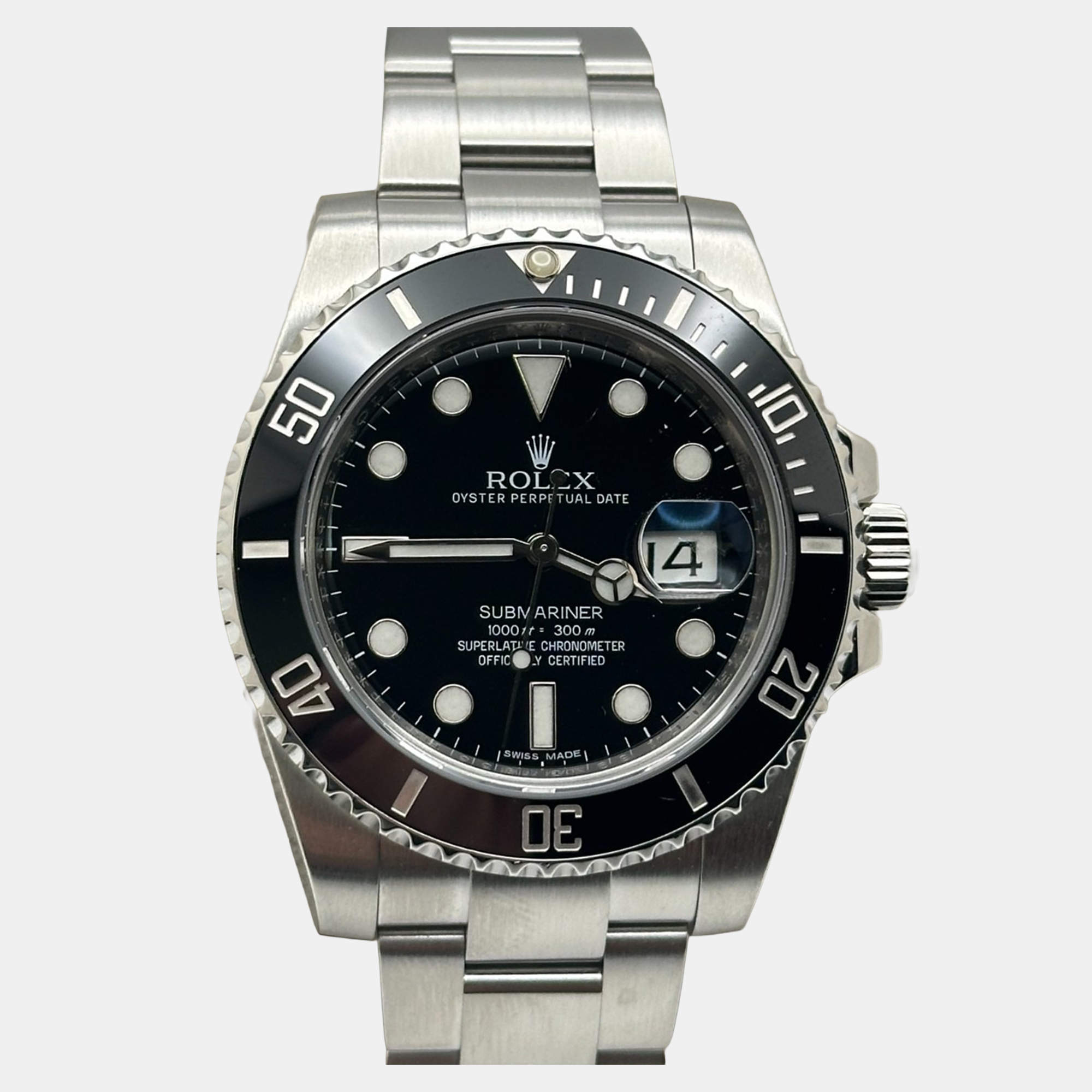Pre Owned Rolex Submariner 116610 Automatic Black Stainless Steel Men's Wristwatch 40mm