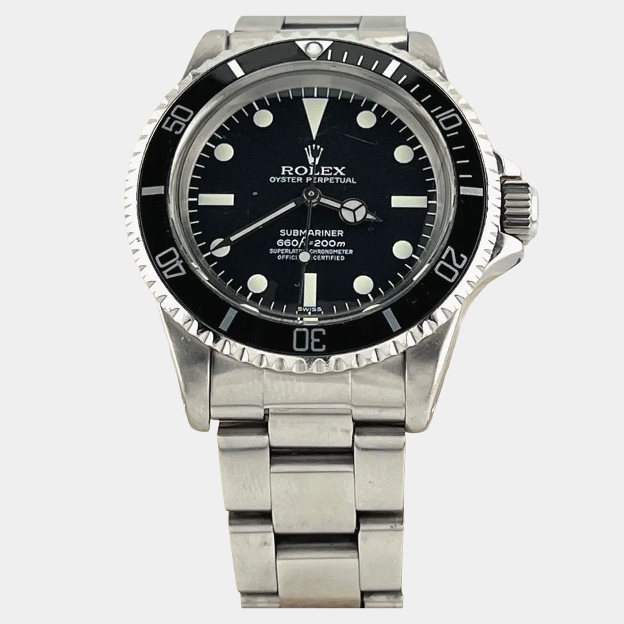 Pre Owned Rolex Submariner 5512 Automatic Stainless Steel Men's Wristwatch 40mm