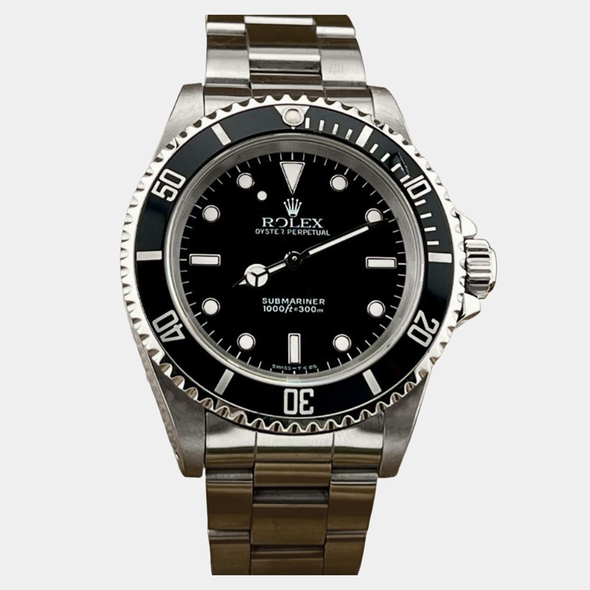 Pre Owned Rolex Submariner No Date 14060 Automatic Black Stainless Steel Men's Wristwatch 40mm
