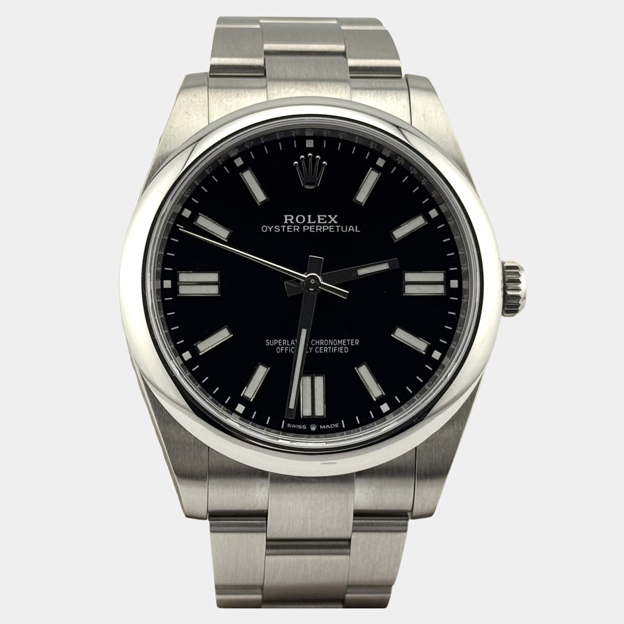 Pre Owned Rolex Oyster Perpetual 124300 Automatic Black Stainless Steel Men's Wristwatch 41 mm