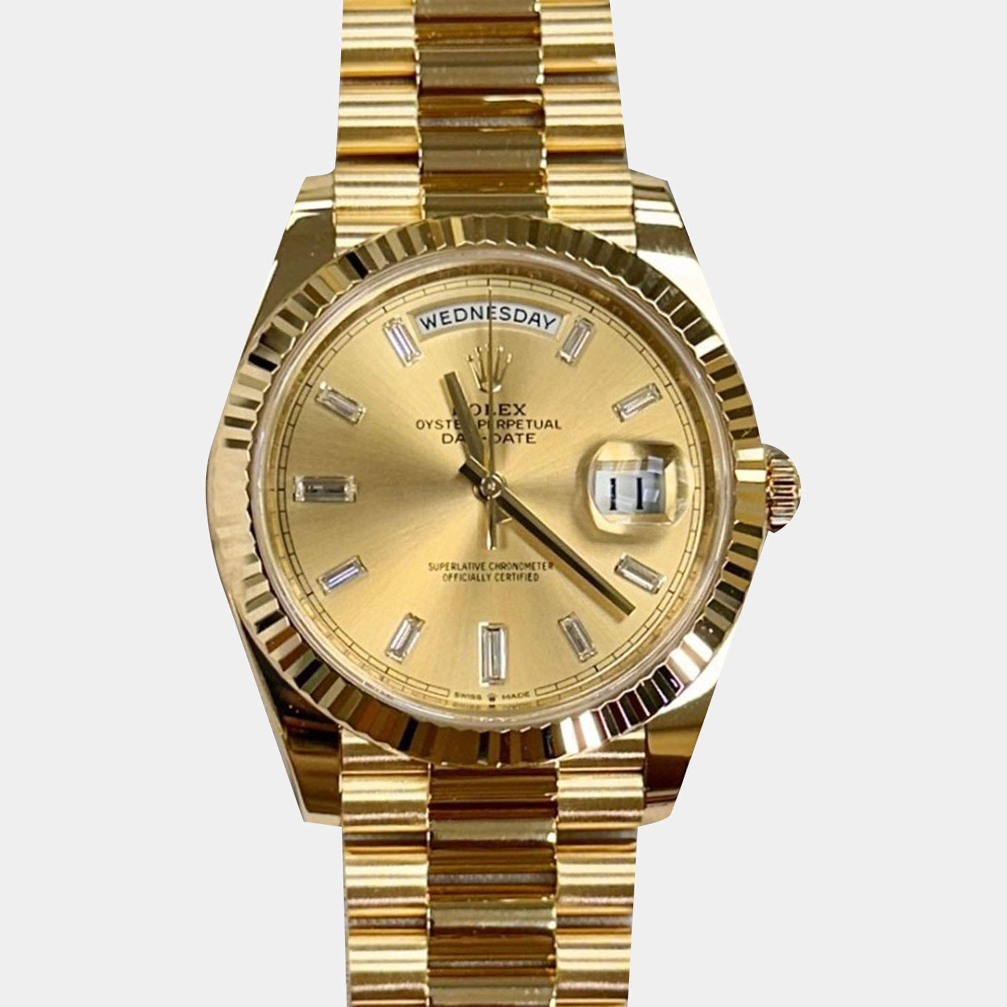 Pre Owned Rolex President Day-Date 228238 Automatic 18K Yellow Gold Men's Wristwatch 40 mm