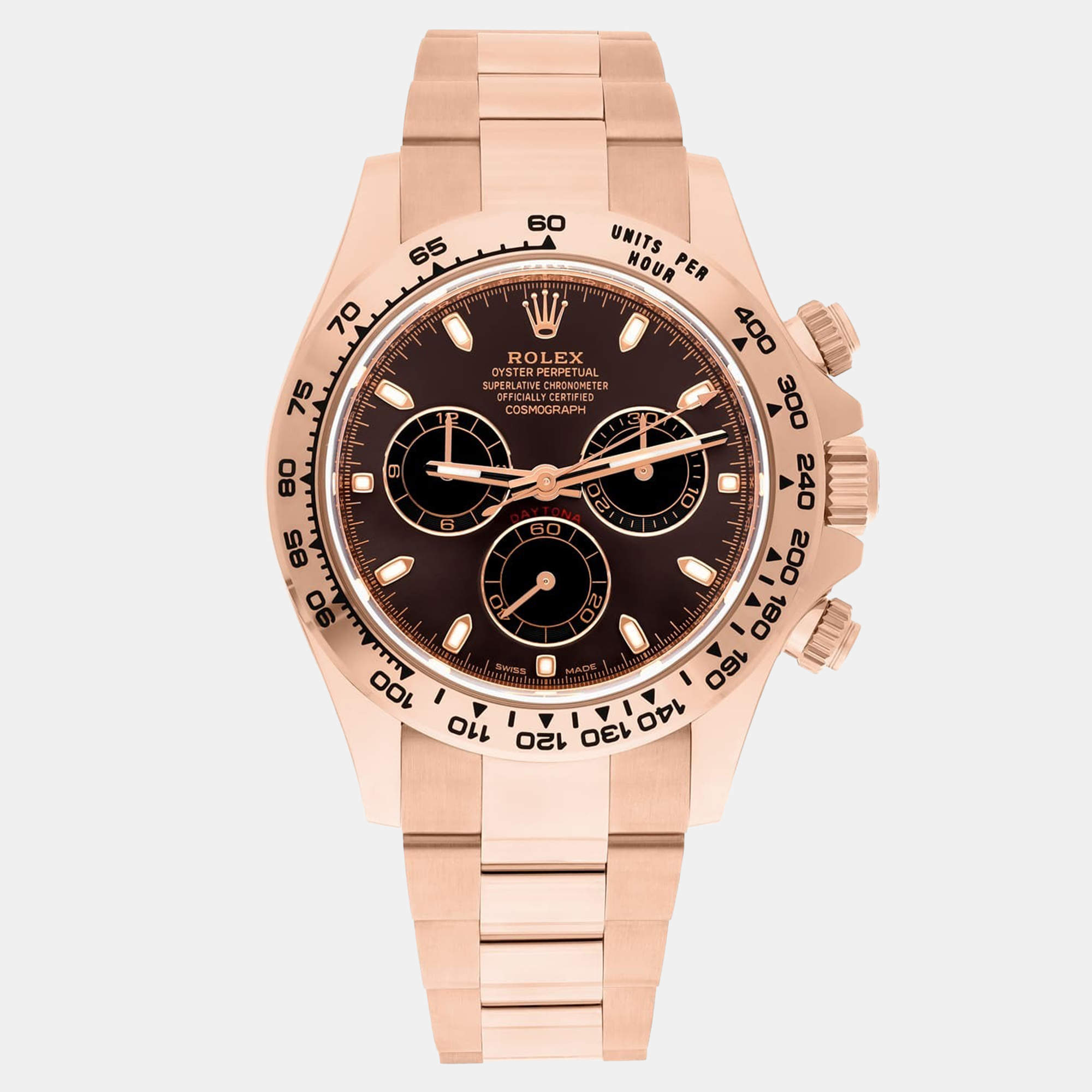 Pre Owned Rolex Cosmograph Daytona 116505-0013 Automatic brown 18k Rose Gold Men's Watch 40 mm