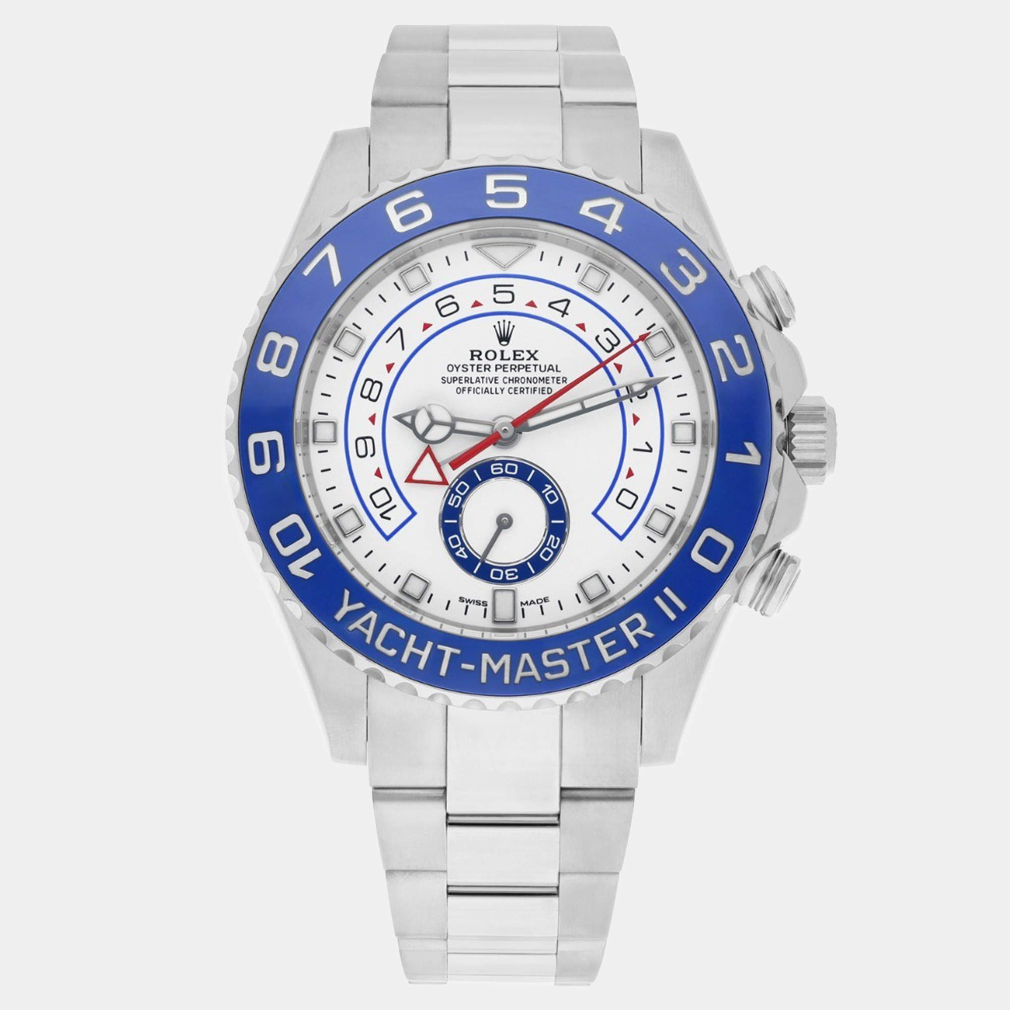 Pre Owned Rolex Yacht-Master II 116680 Automatic White Stainless Steel Men Watch 44mm
