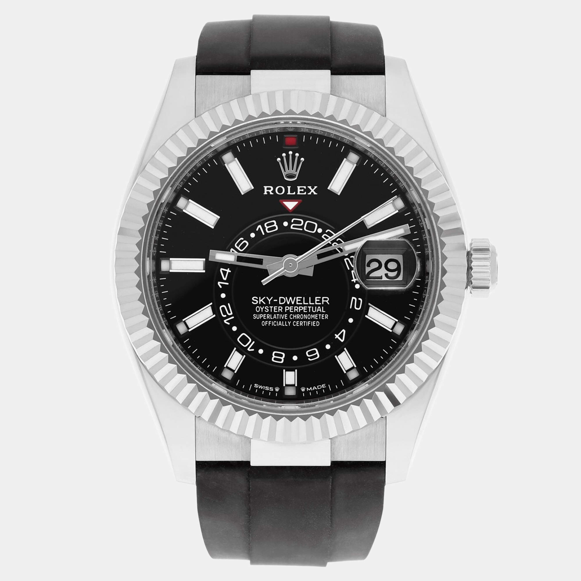 Pre Owned Rolex Sky-Dweller 336239 Automatic COLOR 18K White Gold Men Watch 42mm