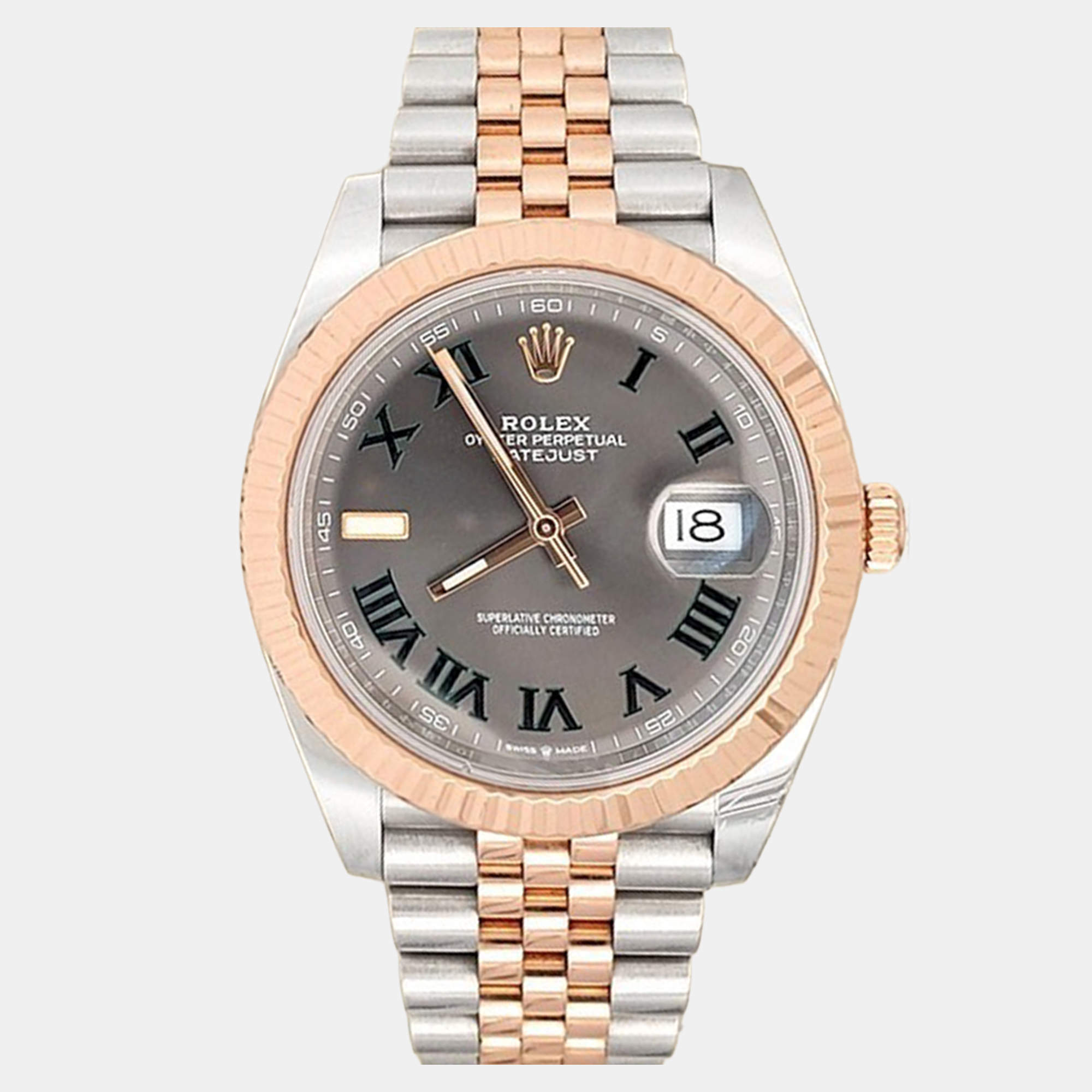 Pre Owned Rolex Datejust 126331 Automatic Slate 18K Rose Gold Stainless Steel Men's Wristwatch 41 mm
