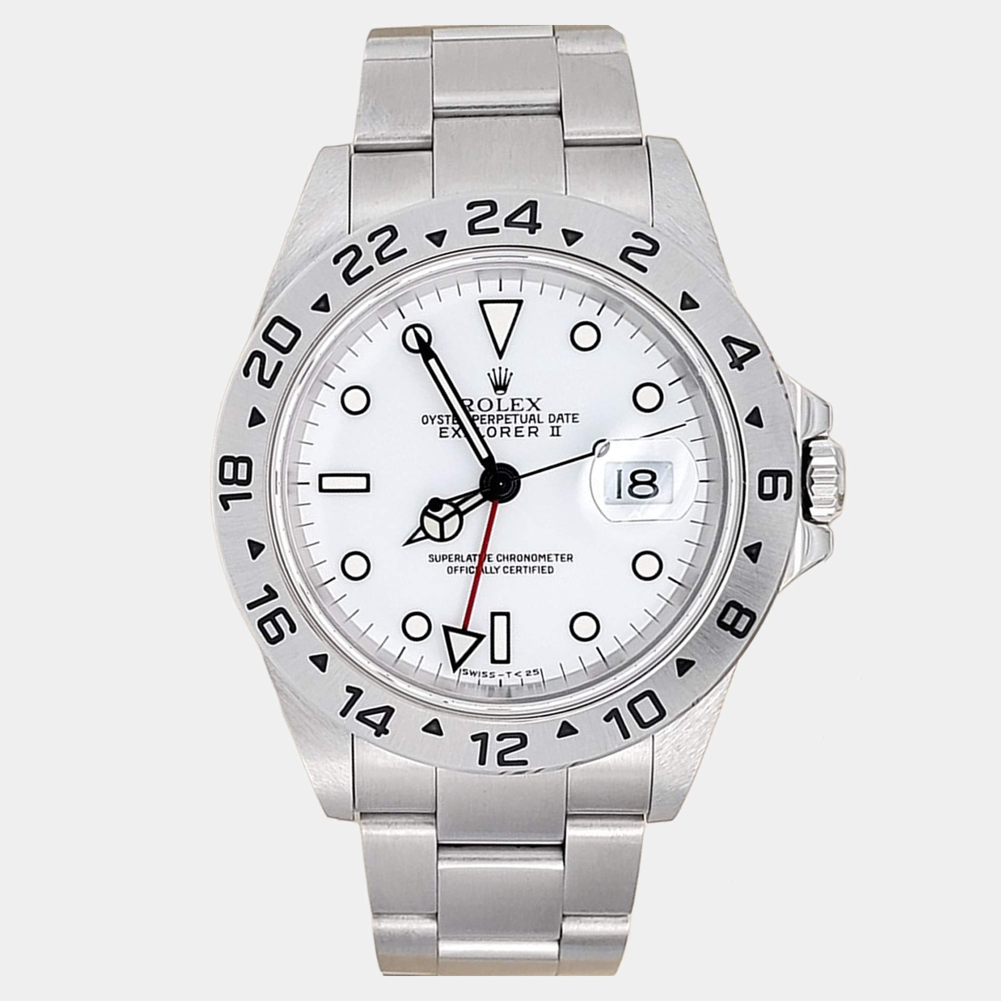 Pre Owned Rolex Explorer II 16570 Automatic White Stainless Steel Men's Wristwatch 40 mm
