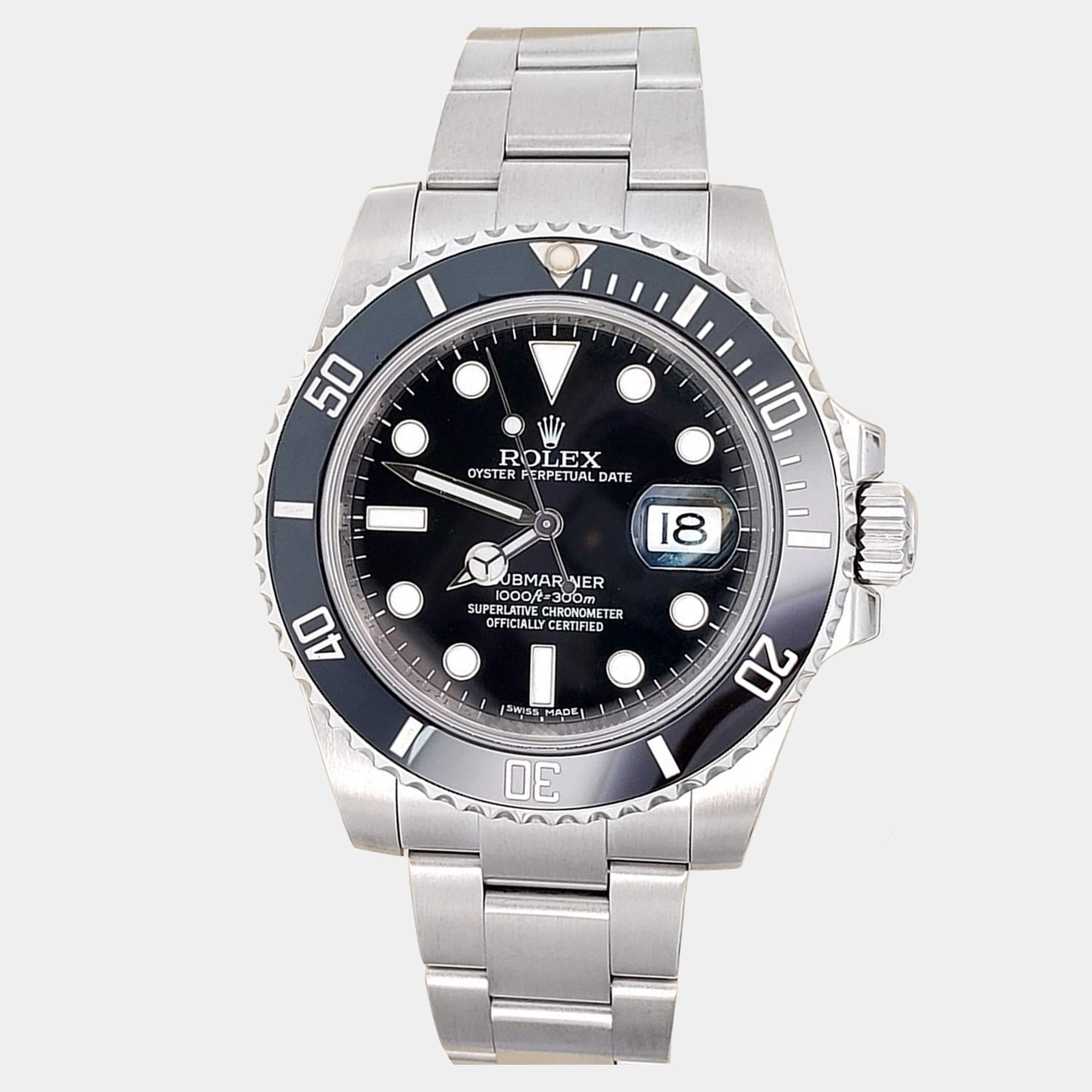 Pre Owned Rolex Submariner 116610LN Automatic Black Stainless Steel Men's Wristwatch 40 mm