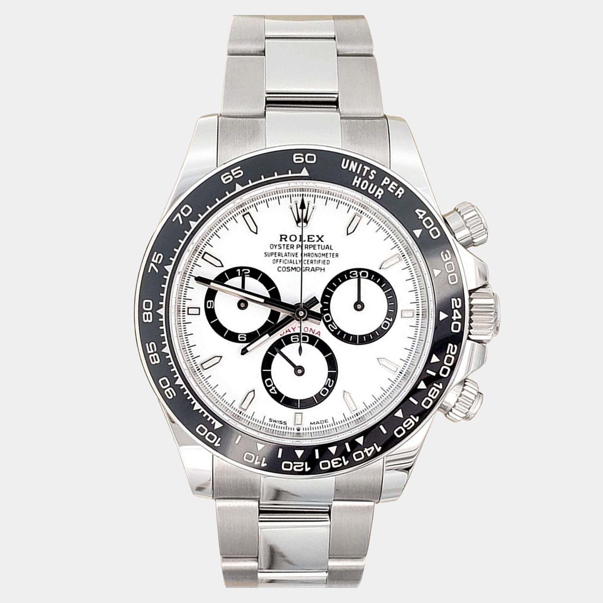 Pre Owned Rolex Cosmograph Daytona 126500LN Automatic White Panda Stainless Steel Men's Wristwatch 40 mm