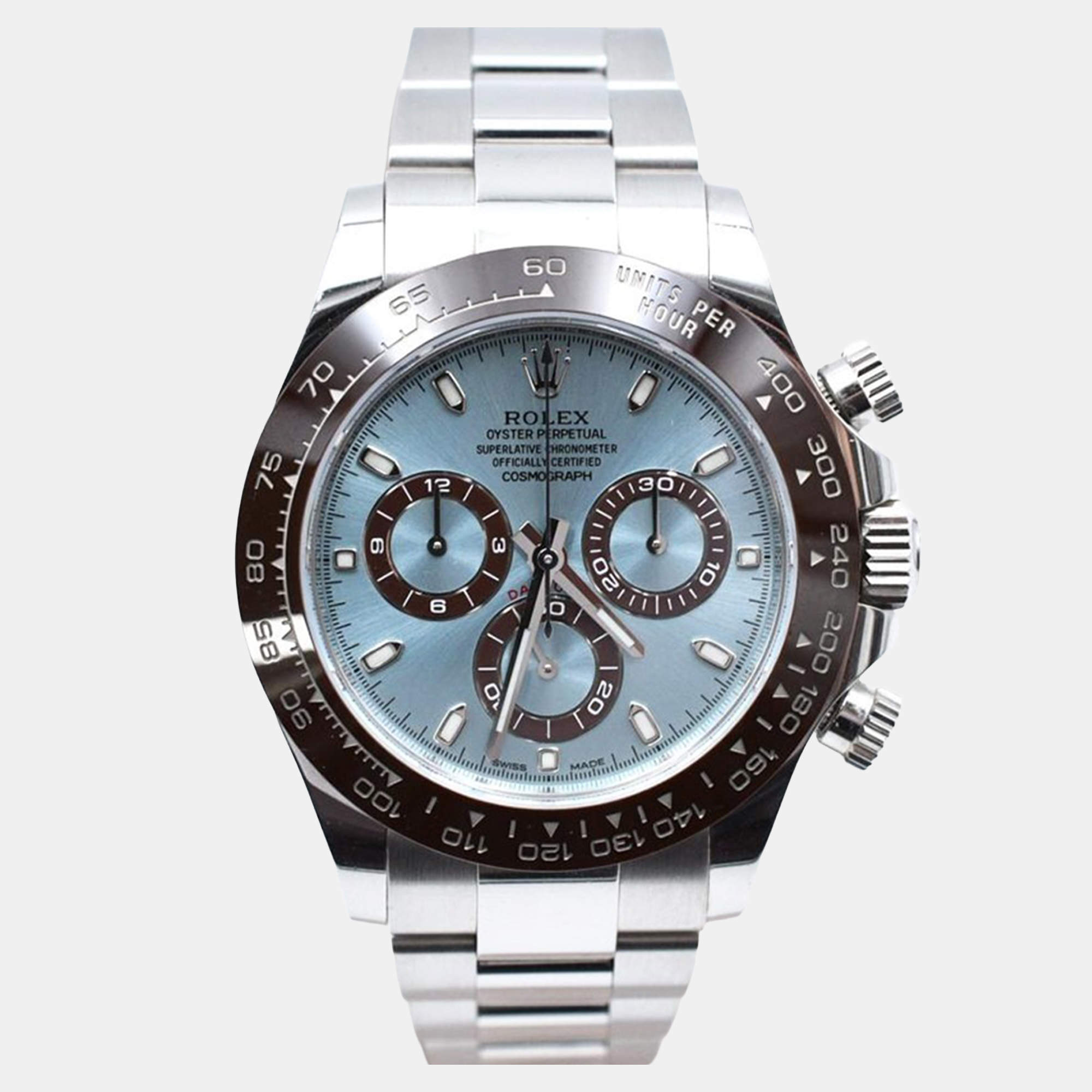 Pre Owned Rolex Daytona 116506 Automatic Ice Blue Platinum Men's Wristwatch 40 mm