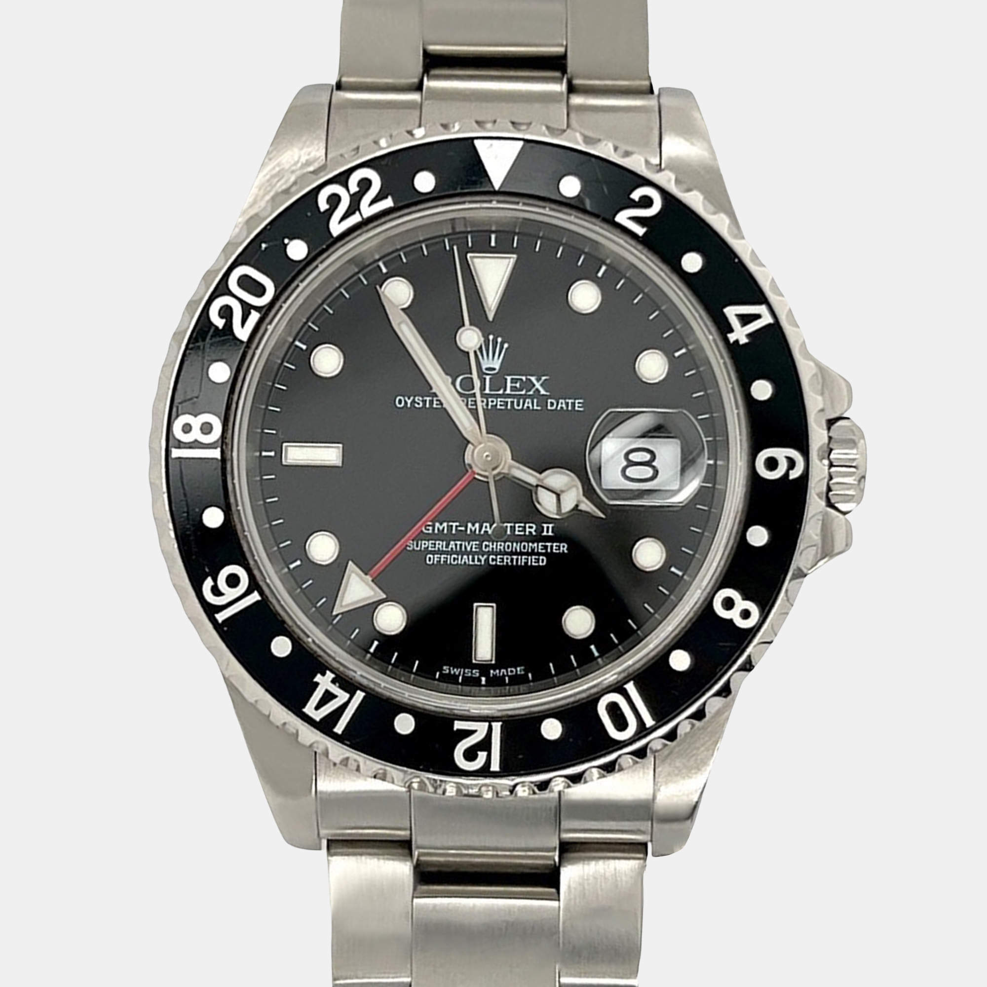 Pre Owned Rolex GMT-Master II 16710 Automatic Black Stainless Steel Men's Wristwatch 40 mm