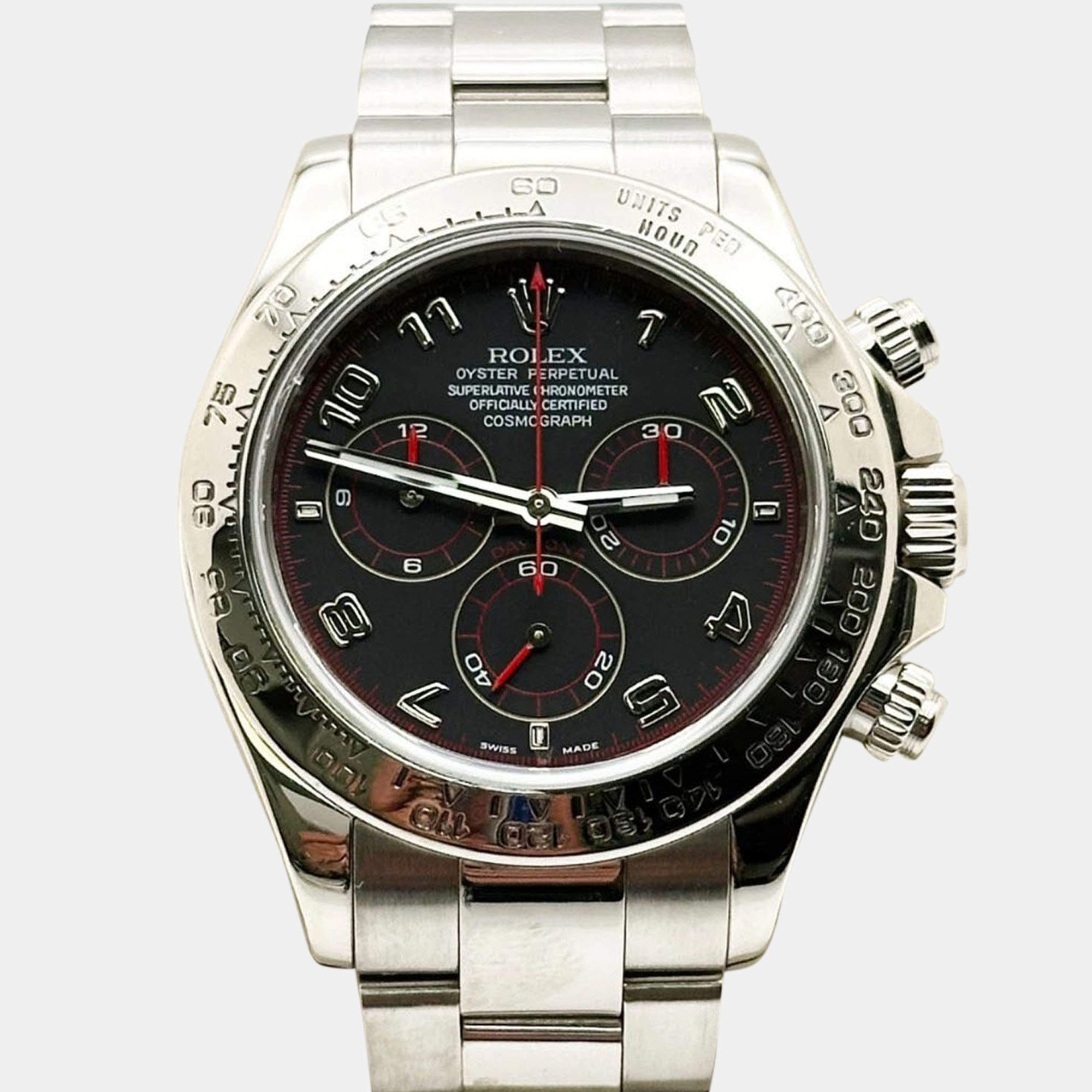 Pre Owned Rolex Cosmograph Daytona 116509 Automatic Black Dial 18K White Gold Men's Wristwatch 40mm