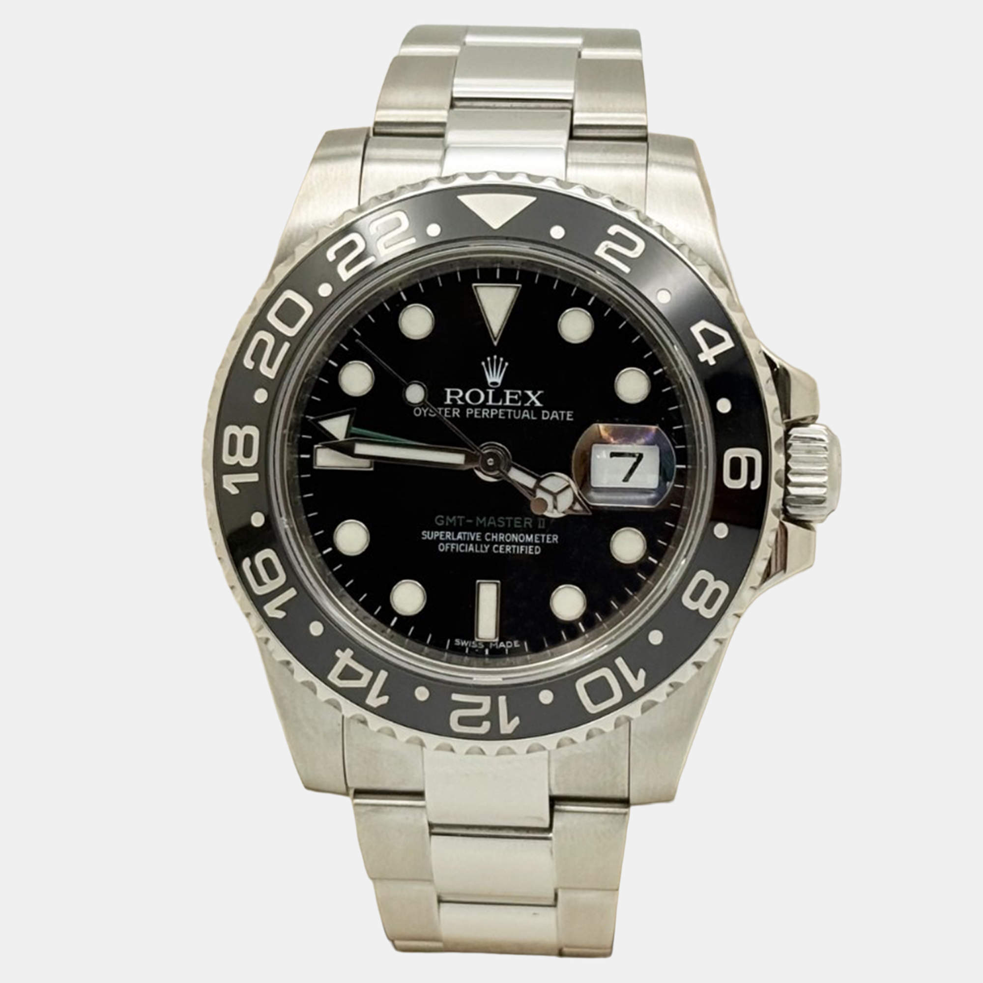 Pre Owned Rolex GMT Master II 116710LN Automatic Black Dial Stainless Steel Ceramic Men's Wristwatch 40 mm