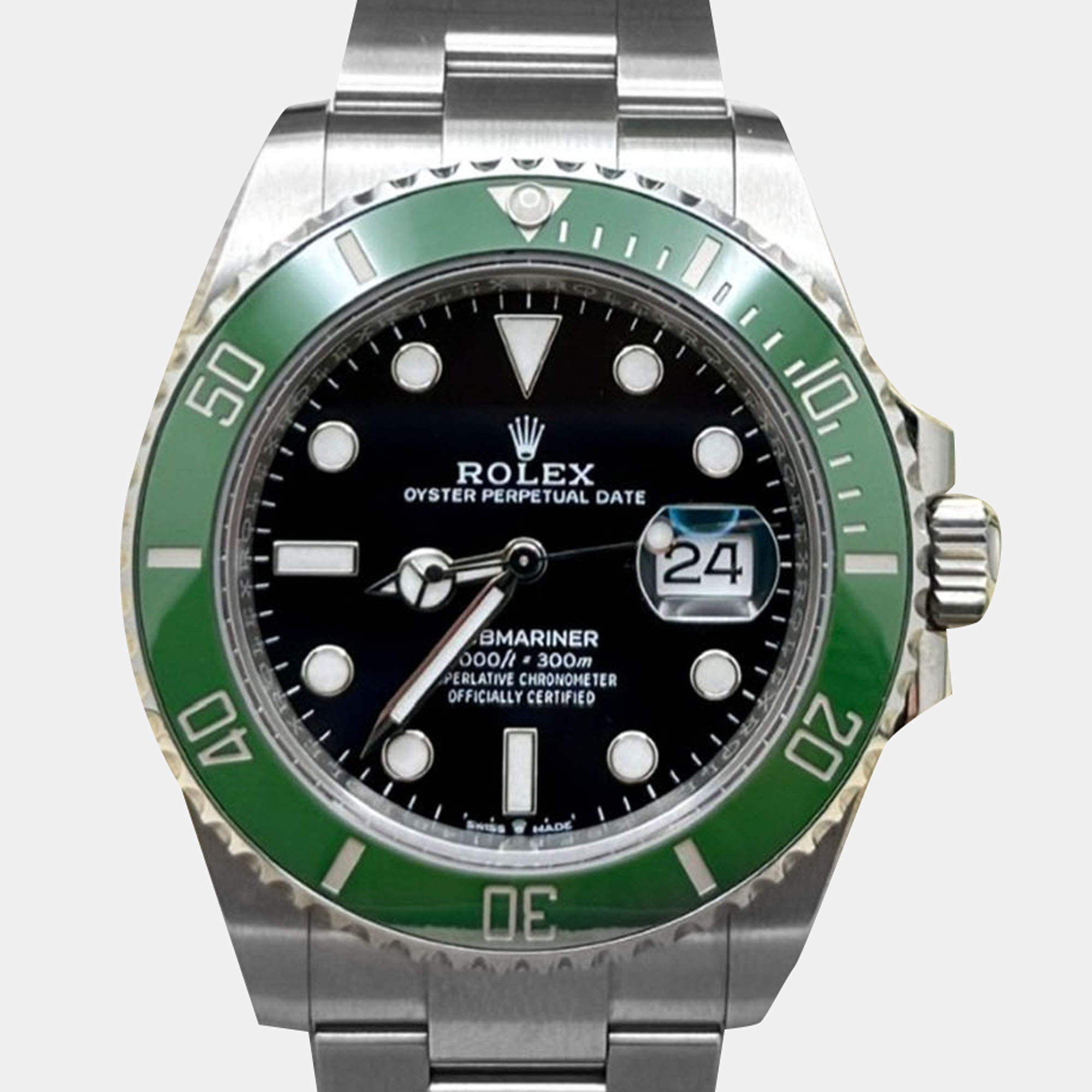 Pre Owned Rolex Submariner 126610LV Automatic Black Stainless Steel Men's Wristwatch 41 mm