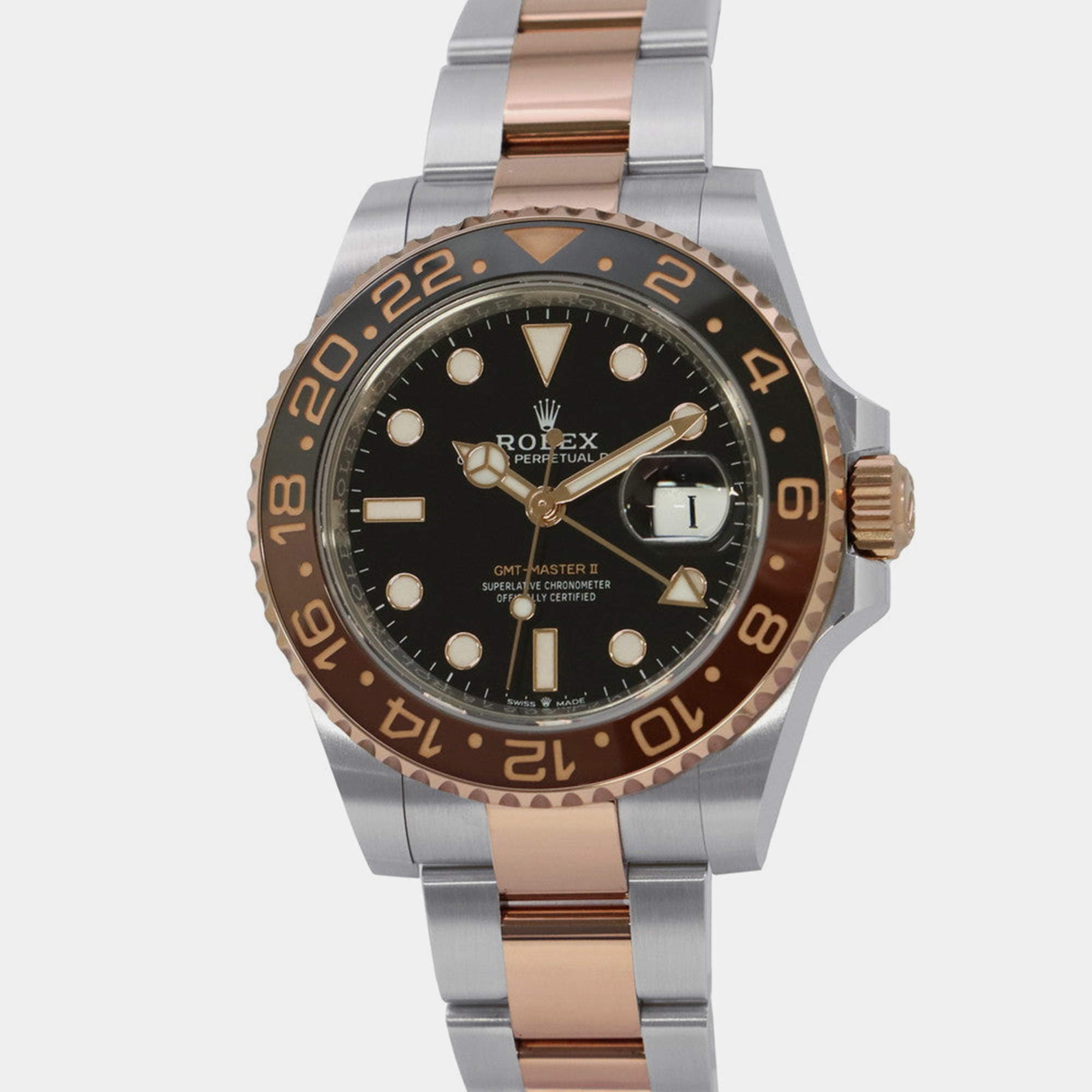 مملوكة مسبقًا Rolex GMT-Master II 126711CHNR Automatic Black 18k Rose Gold Stainless Steel Men's Wristwatch 40 mm